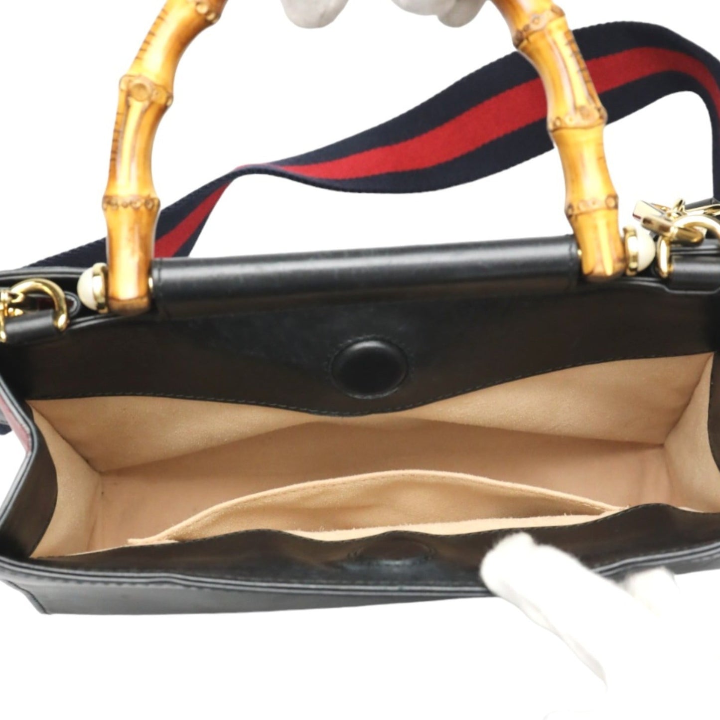 Gucci Bamboo Black Leather Handbag