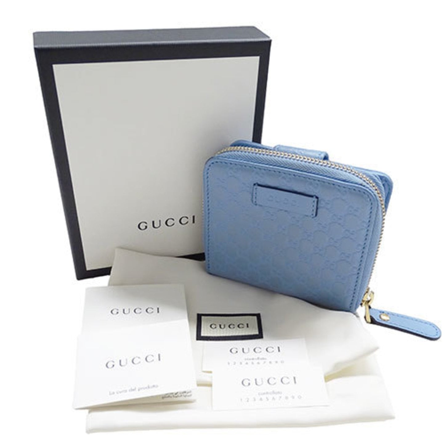 Gucci Light Blue Leather Wallet (Bi-Fold)