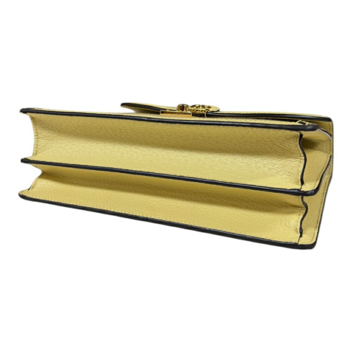 Gucci Yellow Canvas Leather Handbag Shoulder Bag