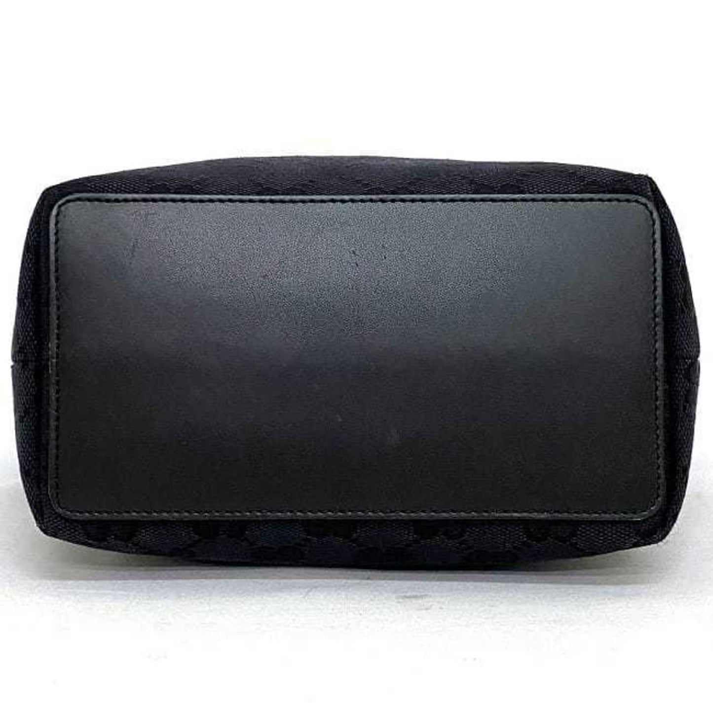 Gucci Black Gold Canvas Leather Handbag Tote Bag