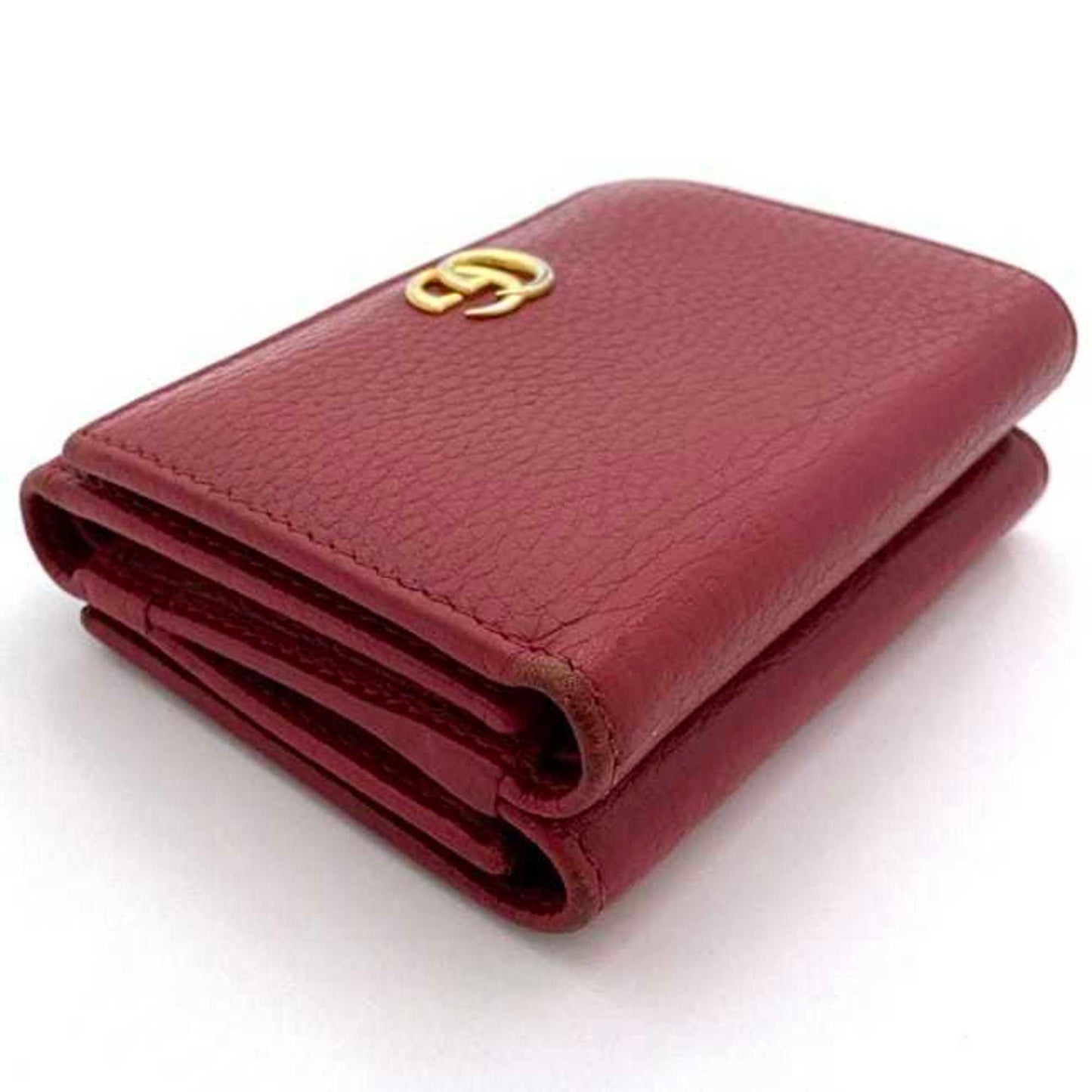 Gucci Red Color Leather Wallet (Tri-Fold)