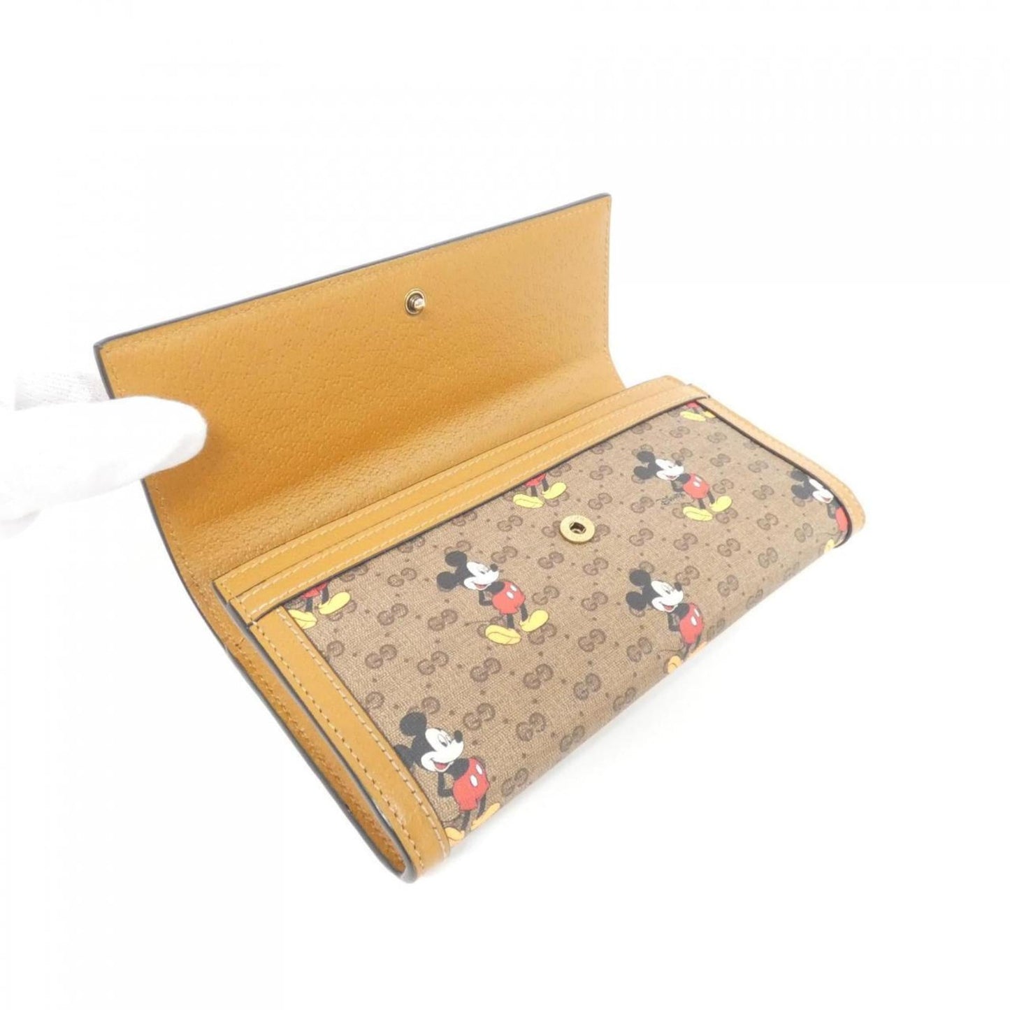 Gucci Beige Light Brown Gg Supreme Leather Long Wallet (Bi-Fold)