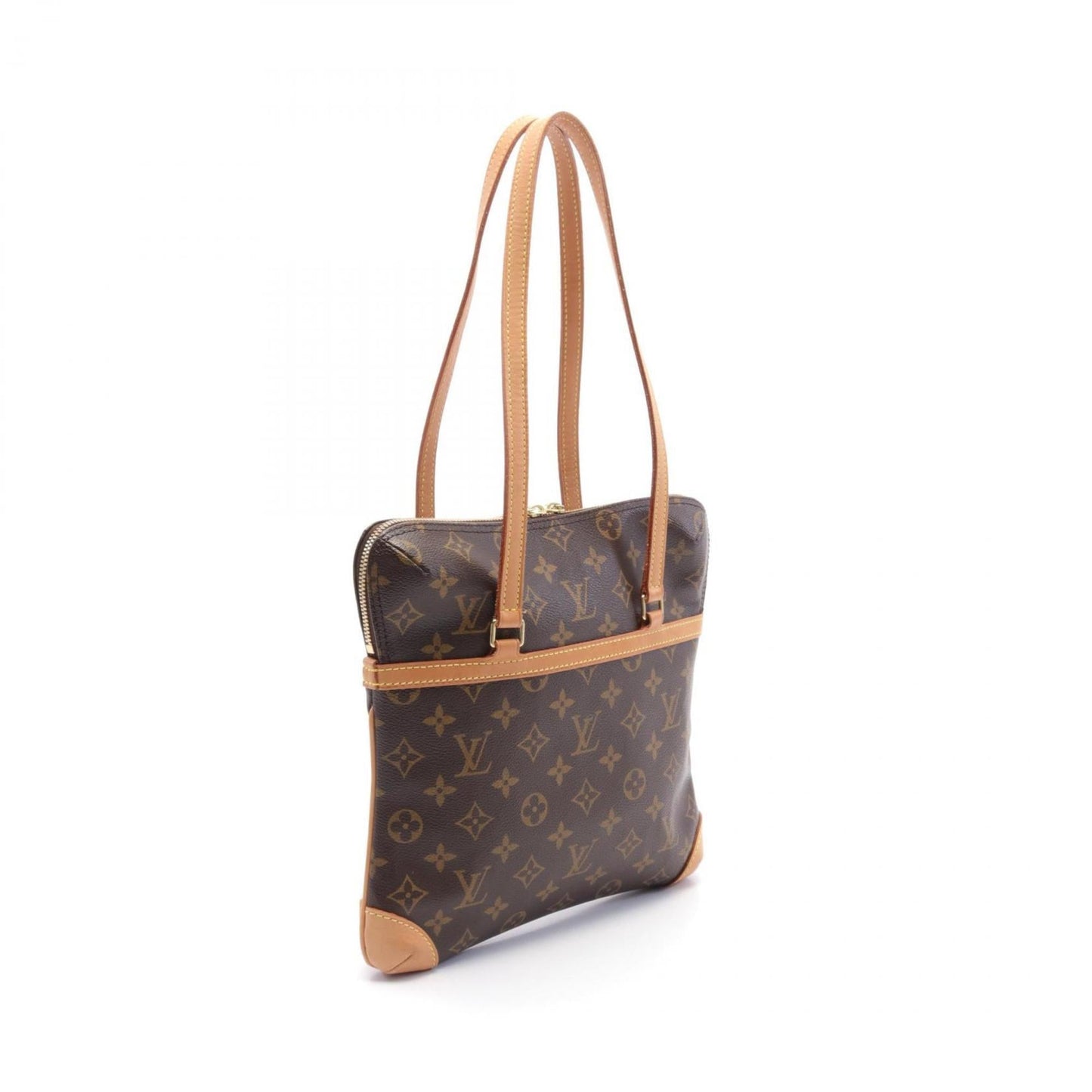 Louis Vuitton Brown Coated Canvas Leather Shoulder Bag