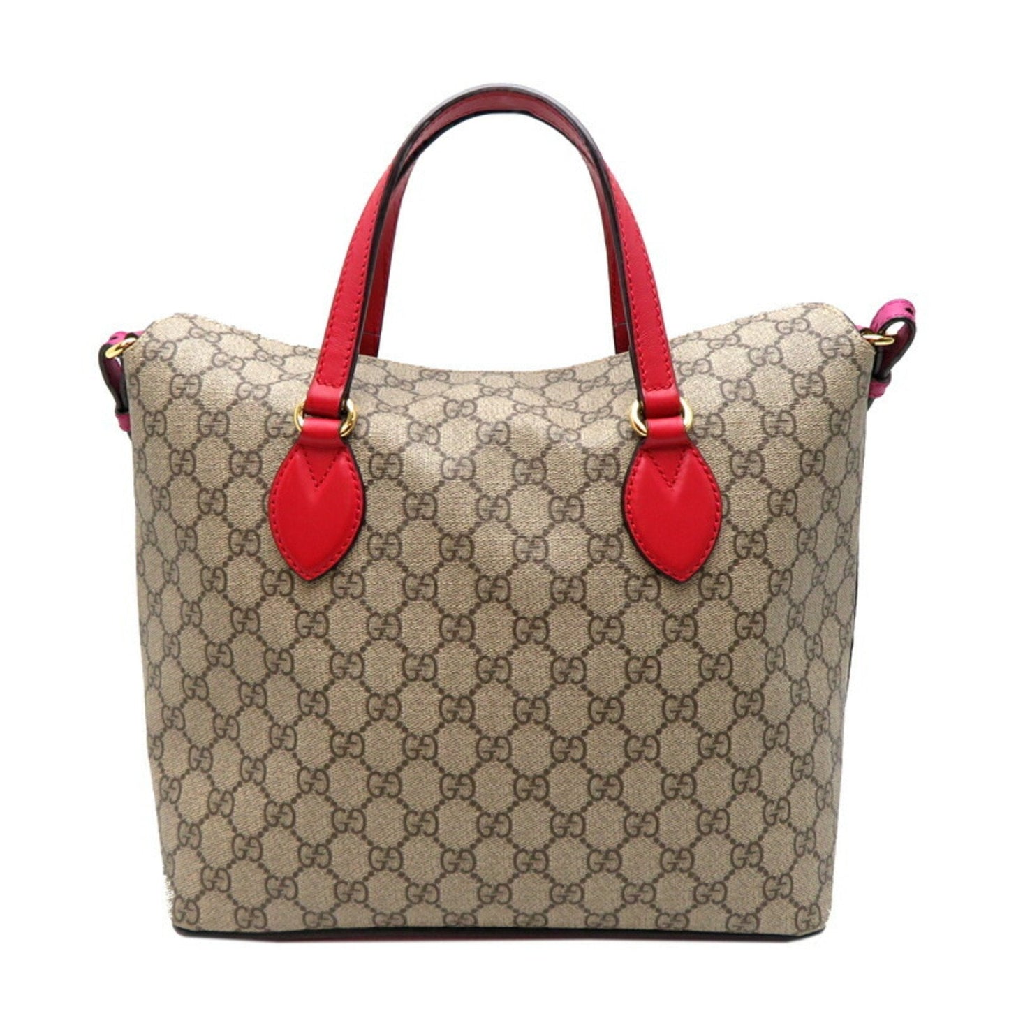 Gucci Beige Pink Gg Supreme Leather Shoulder Bag