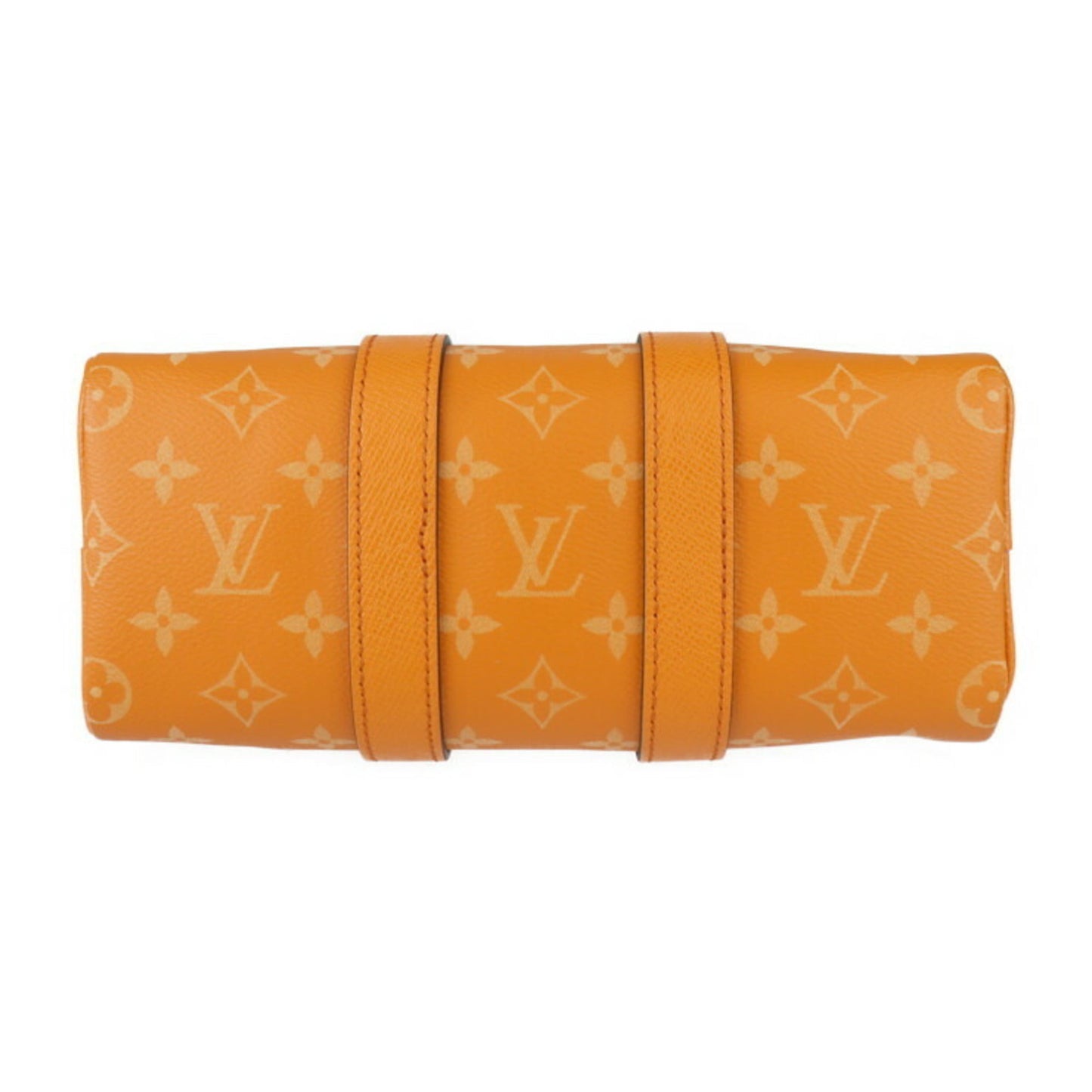 Louis Vuitton Orange Pvc Coated Canvas Leather Handbag Shoulder Bag Tote Bag