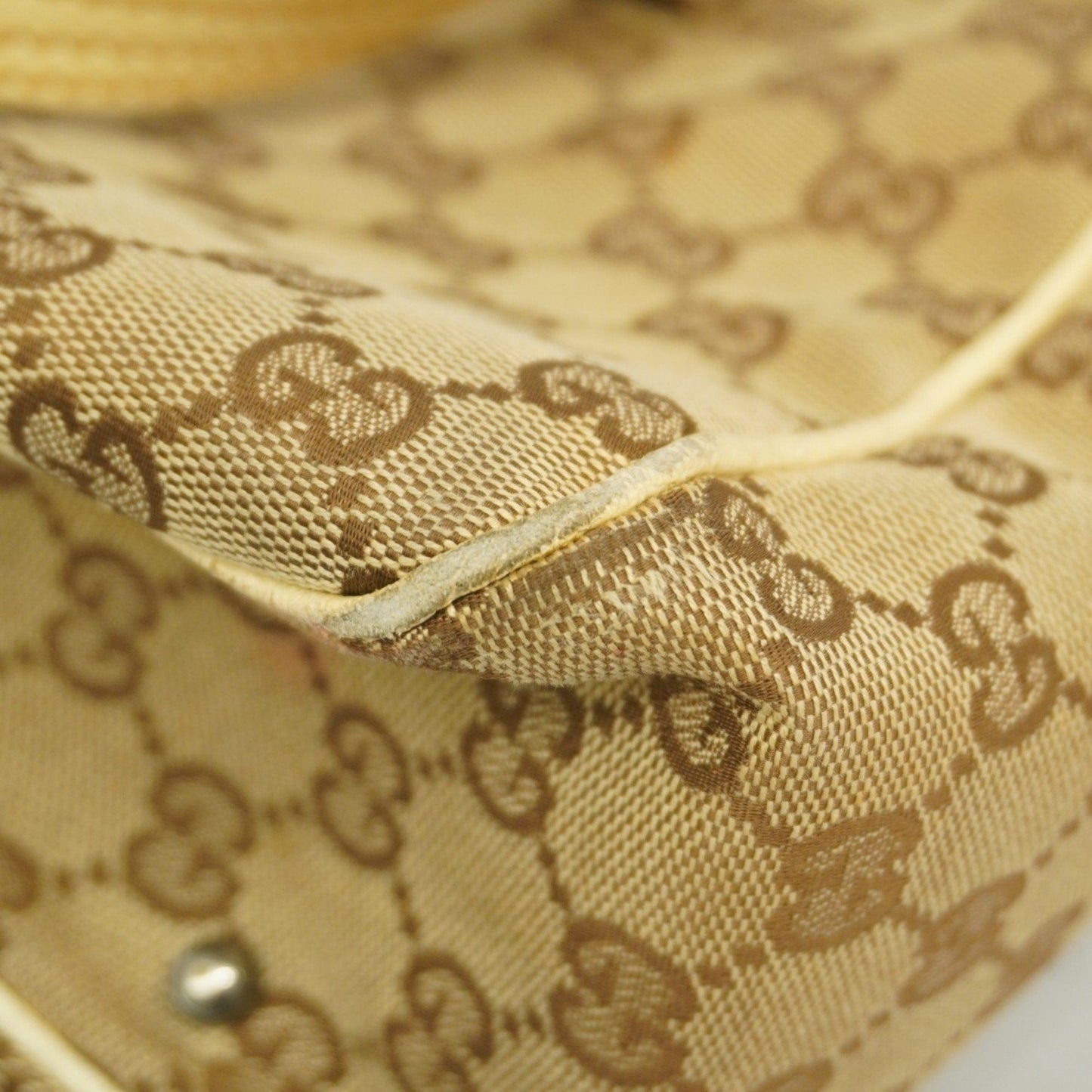 Gucci Brown Ivory Canvas Tote Bag
