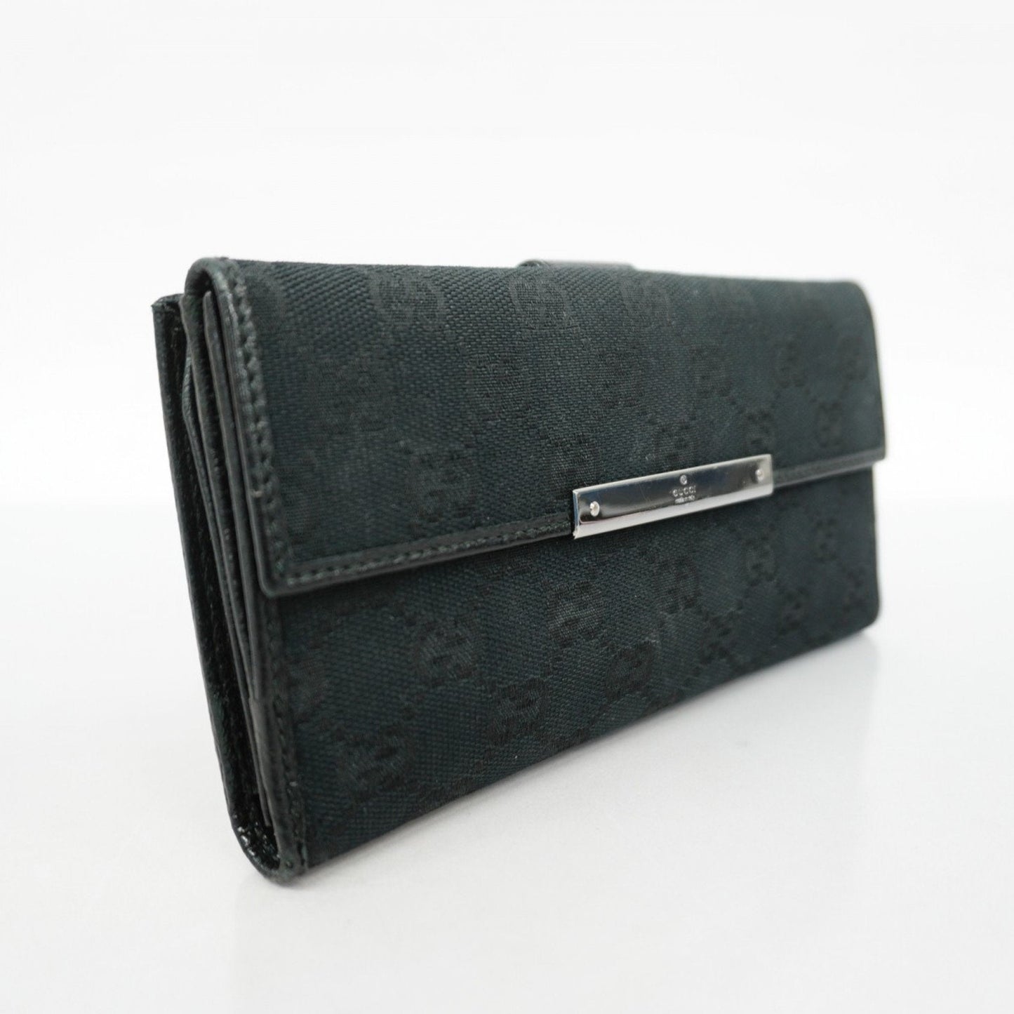 Gucci Black Canvas Long Wallet (Bi-Fold)