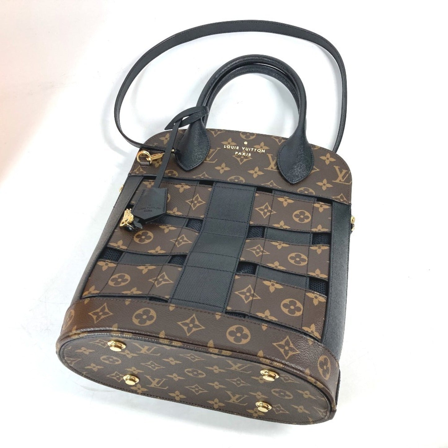 Louis Vuitton Black Brown Monogram Shoulder Bag Tote Bag