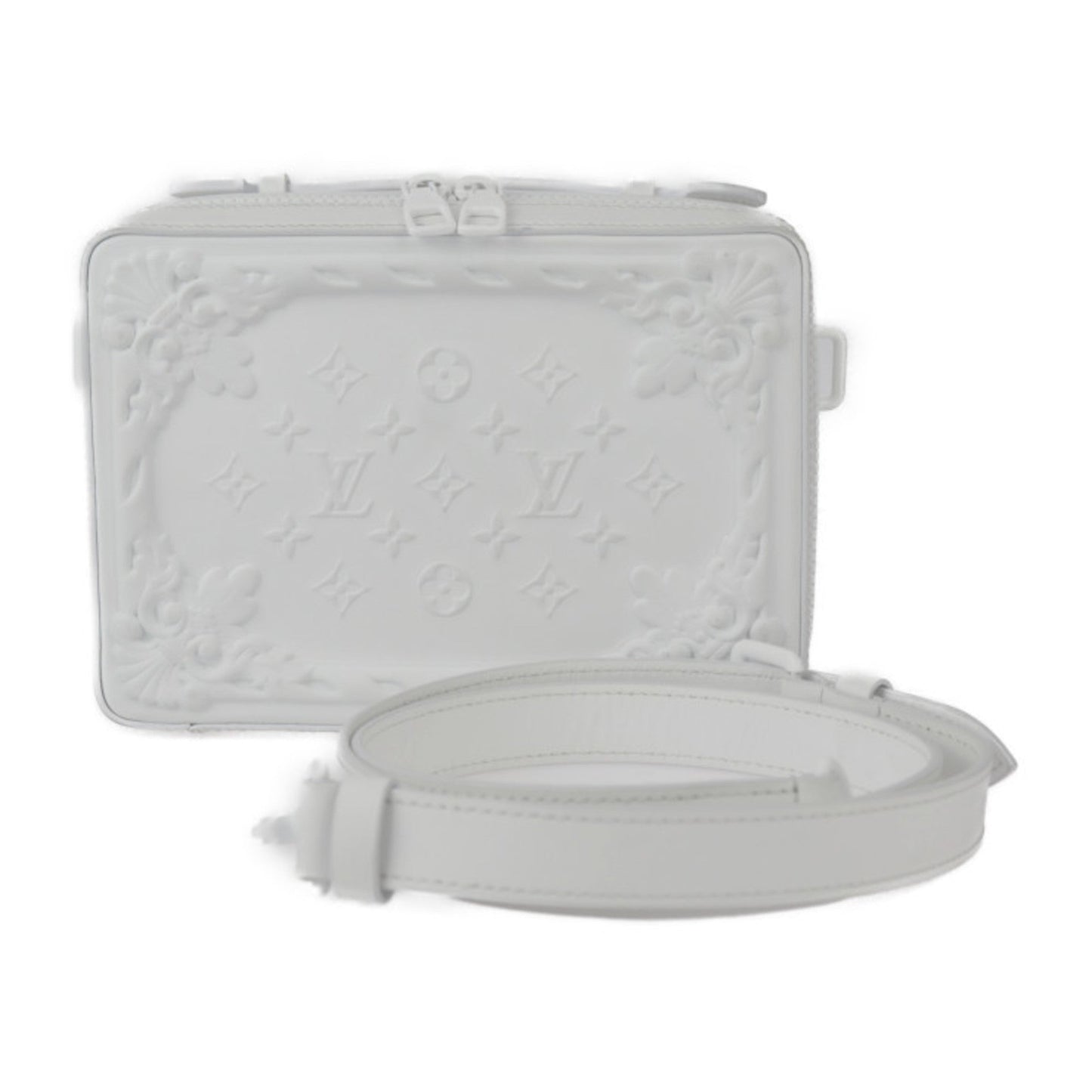 Louis Vuitton Blanc White Leather Handbag Shoulder Bag ()
