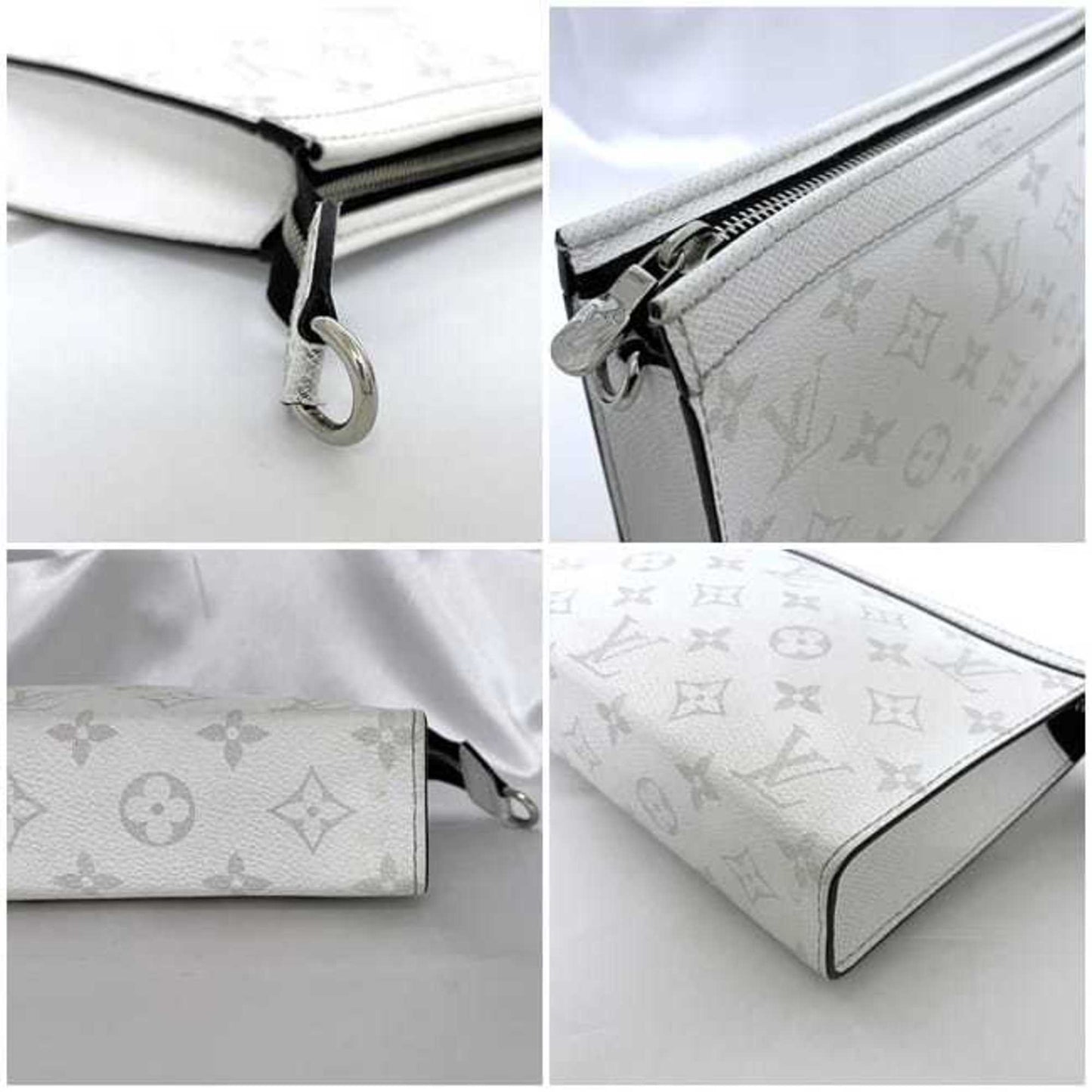 Louis Vuitton Taigarama Gray White Monogram Shoulder Bag