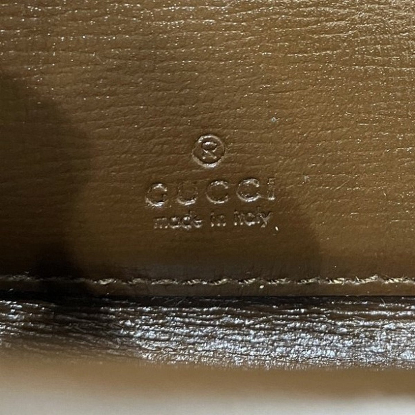 Gucci Beige Brown Leather Gg Supreme Coin Purse/Coin Case