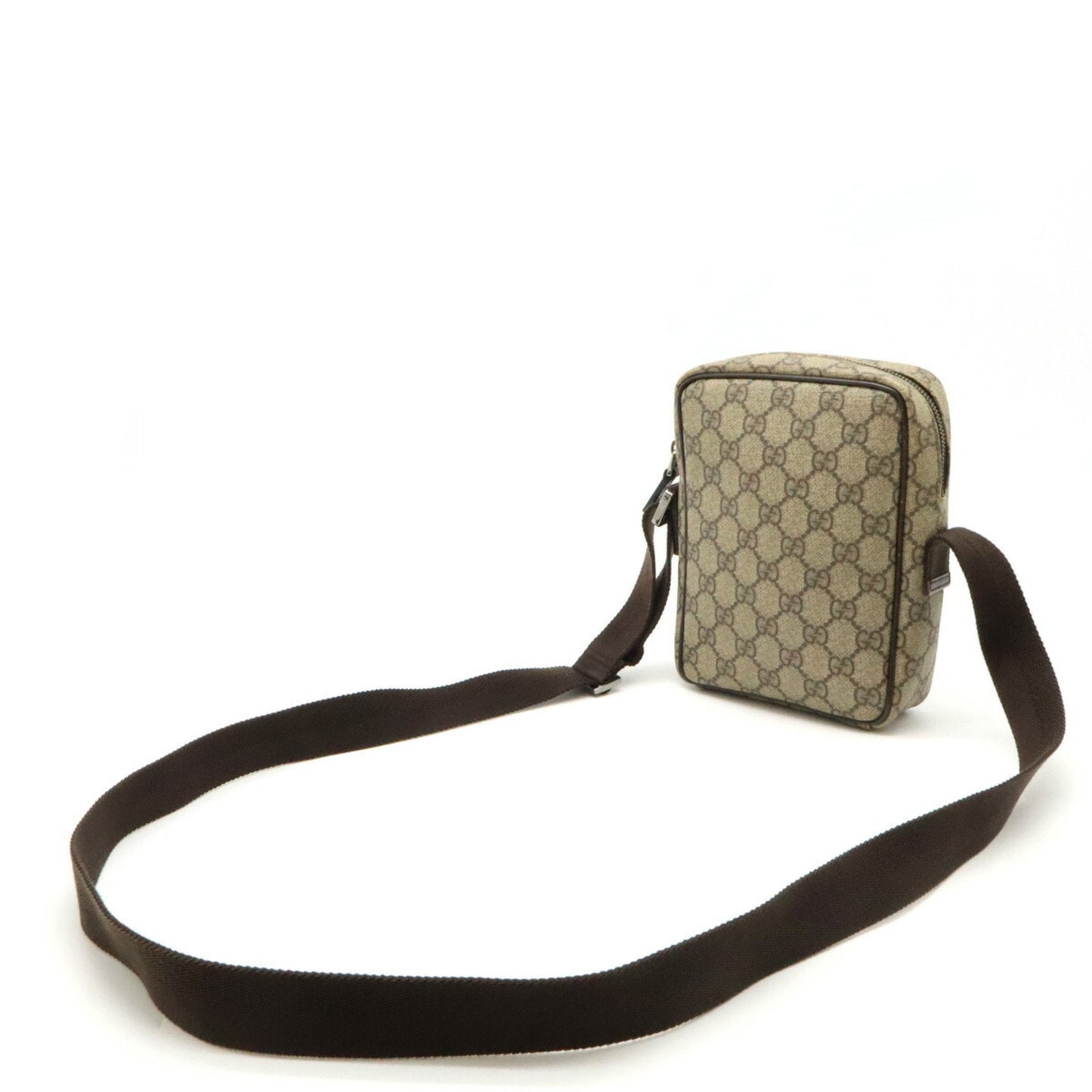 Gucci Beige Dark Brown Khaki Pvc Leather Pochette Shoulder Bag