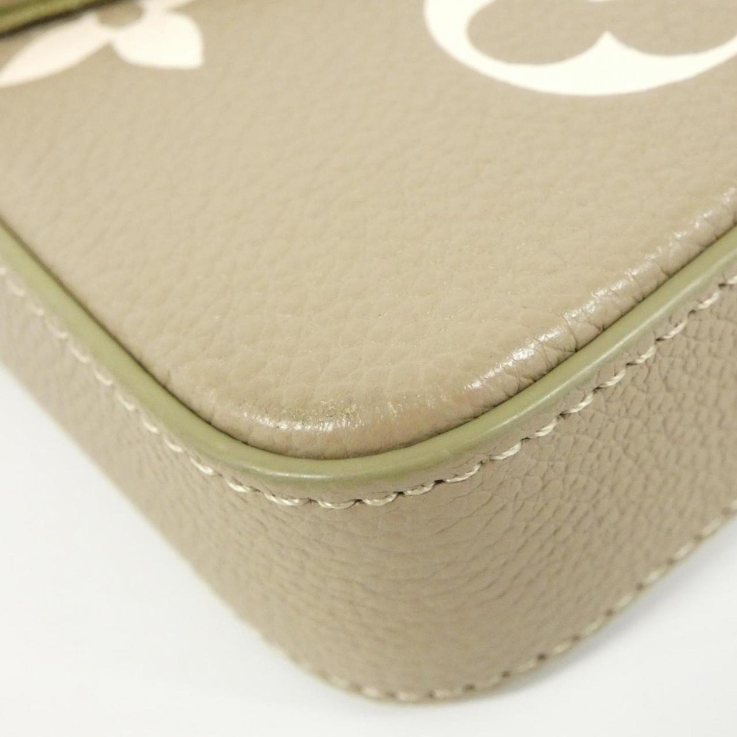 Louis Vuitton Cream Khaki Leather Pochette Shoulder Bag