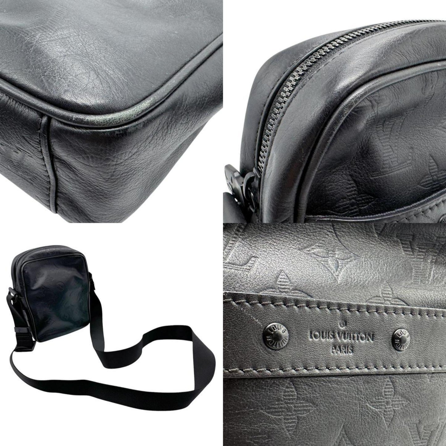 Louis Vuitton Black Leather Shoulder Bag