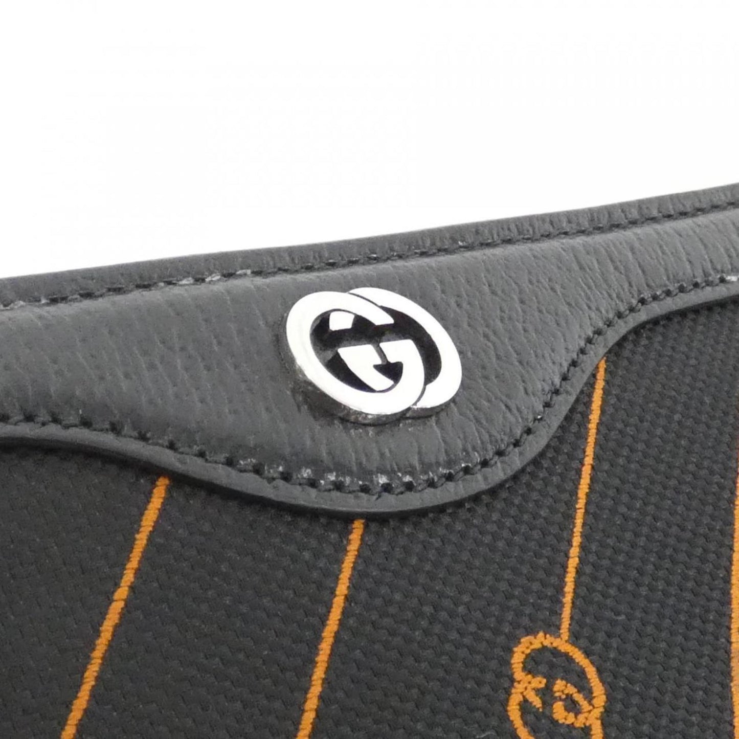Gucci Black Orange Canvas Handbag