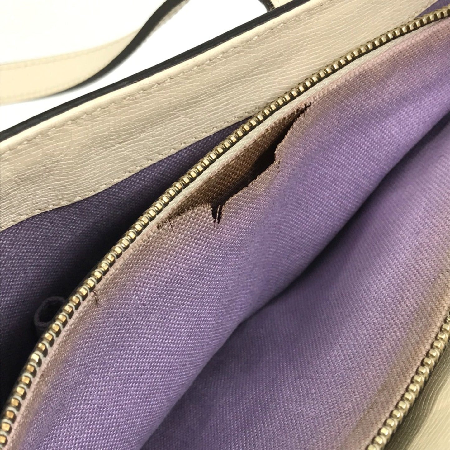 Gucci White Leather Tote Bag