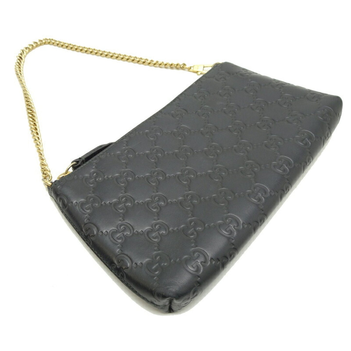 Gucci Black Micro Gg Leather Pouch