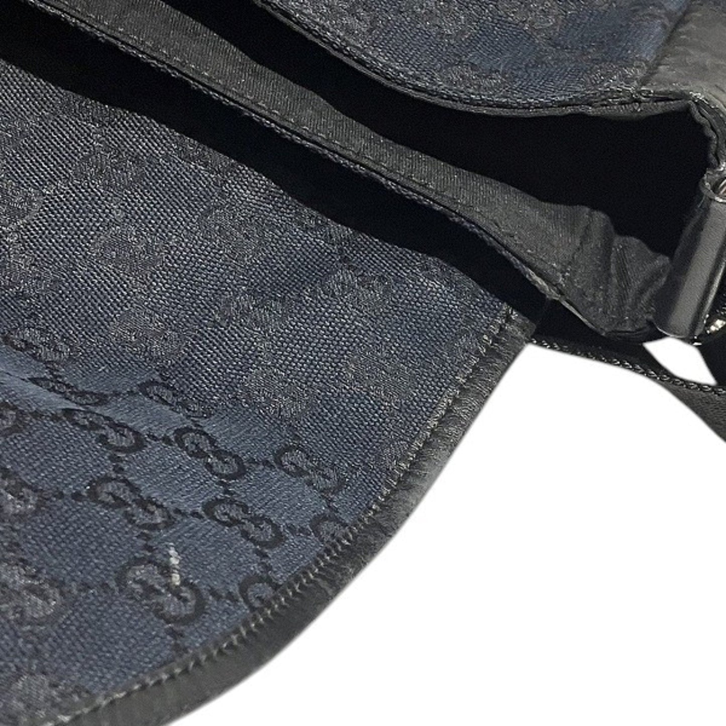 Gucci Black Canvas Leather Shoulder Bag