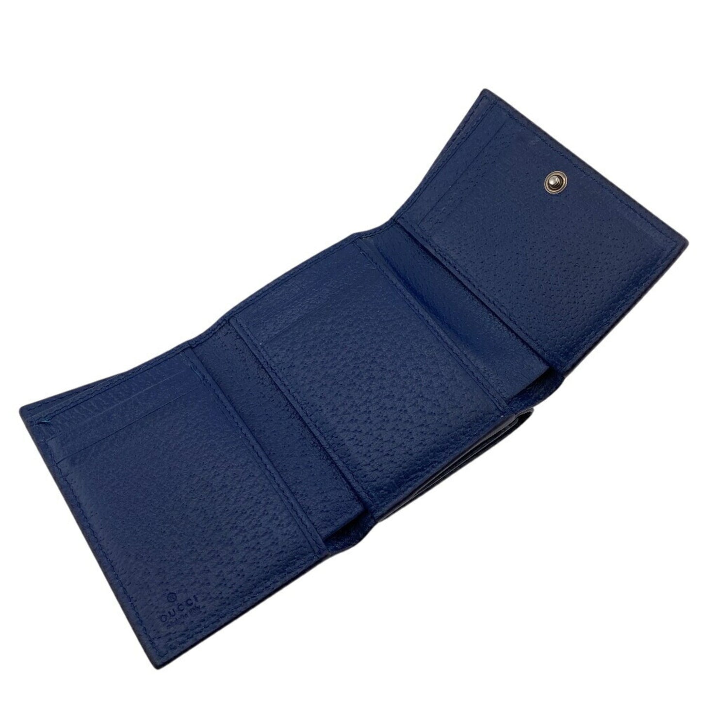 Gucci Beige Blue Gg Supreme Leather Wallet (Tri-Fold)