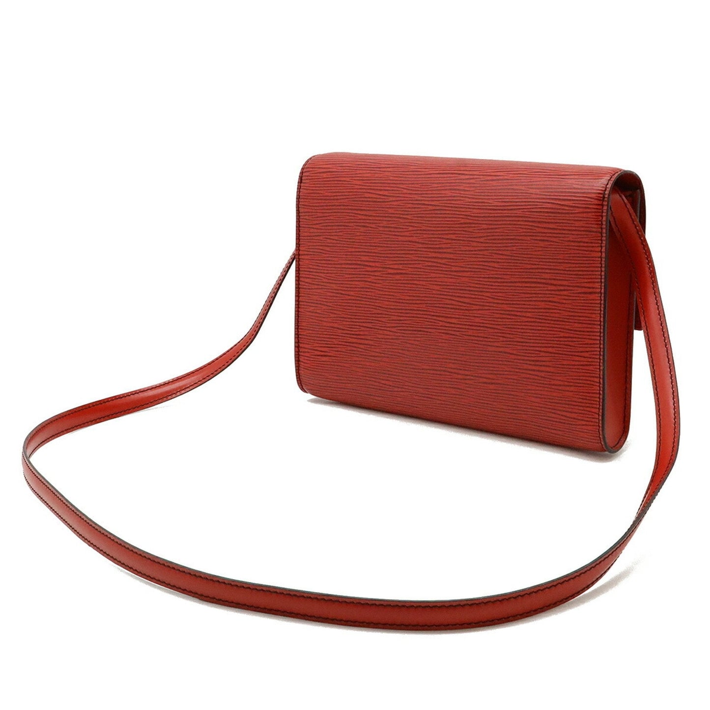 Louis Vuitton Castilian Red Epi Leather Clutch Bag Pochette Shoulder Bag