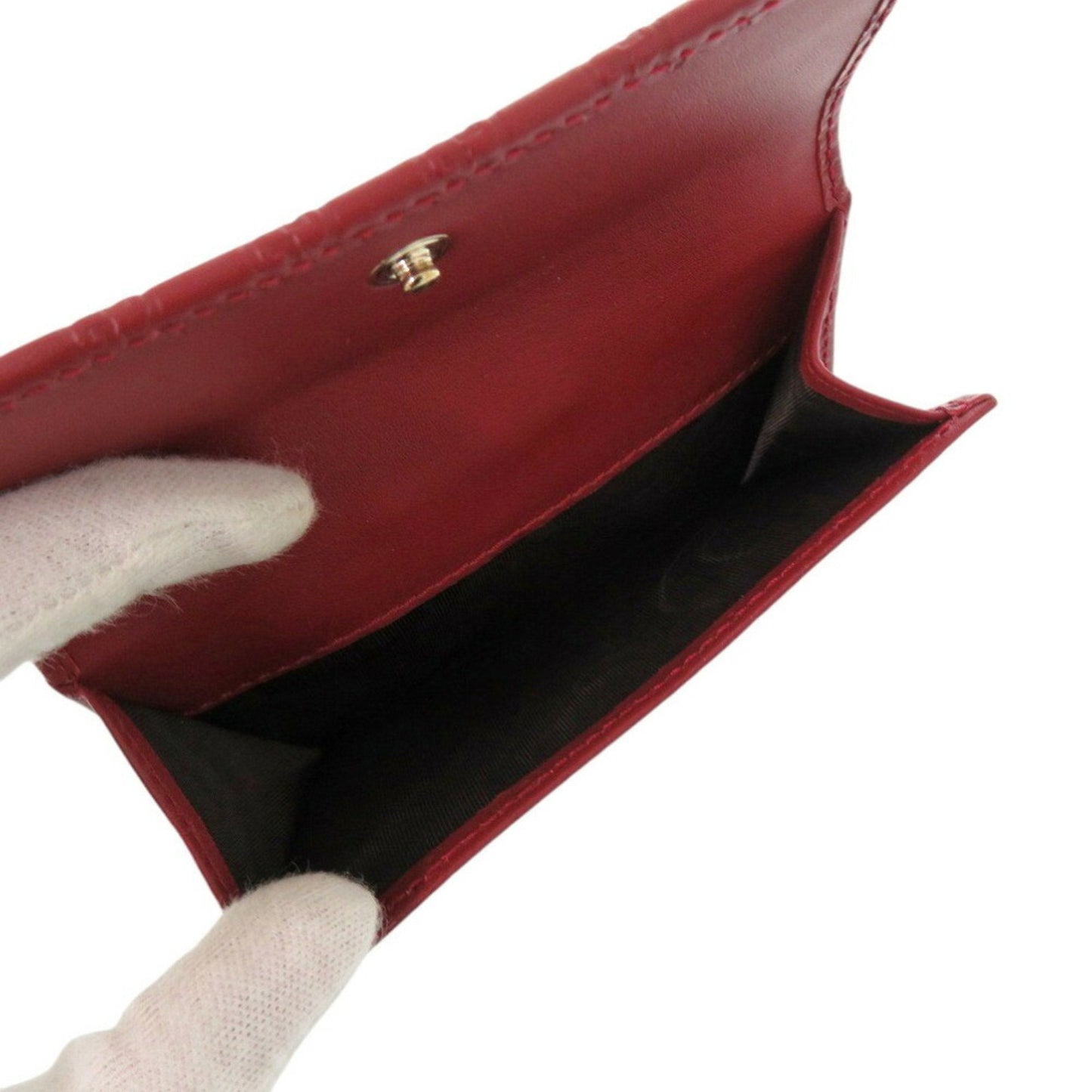 Gucci Red Color Leather Wallet (Bi-Fold)