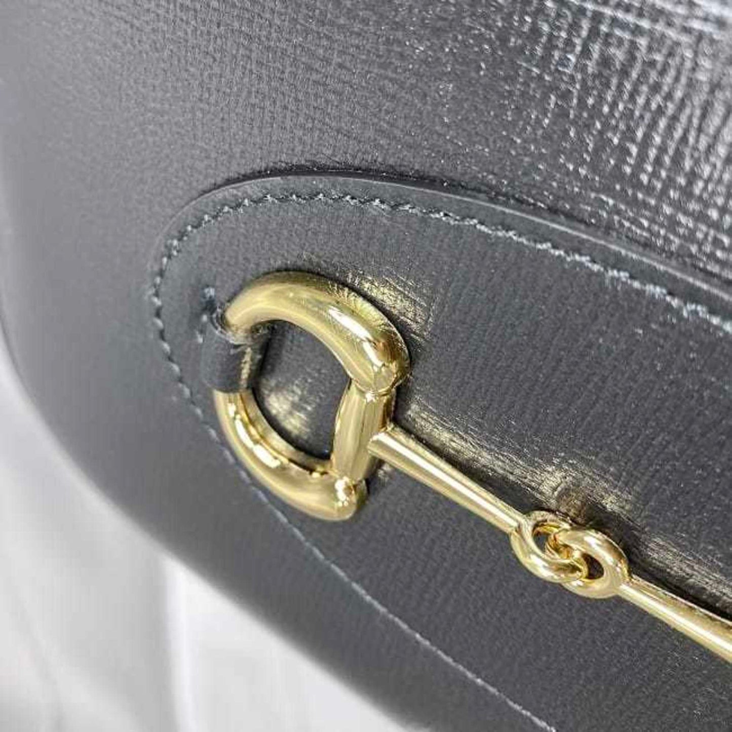 Gucci Horsebit Black Leather Pochette Shoulder Bag