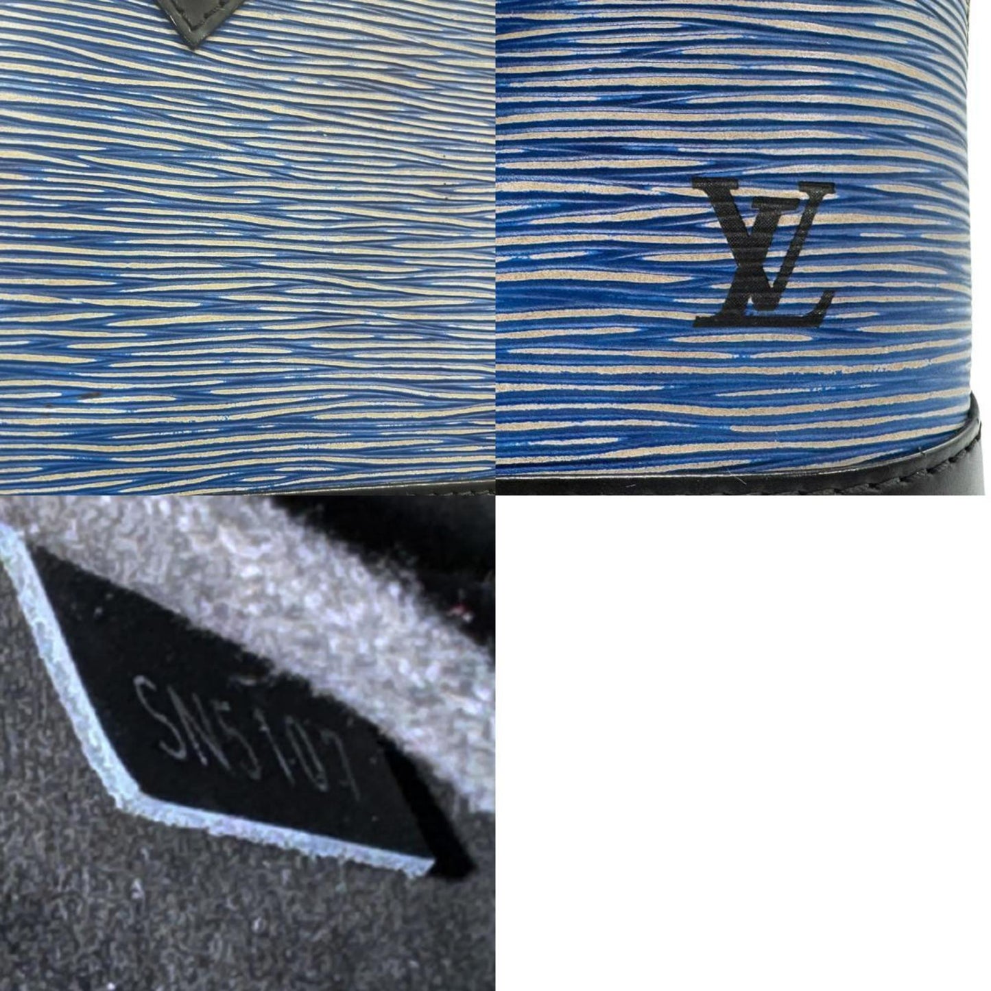 Louis Vuitton Blue Epi Leather Handbag Shoulder Bag