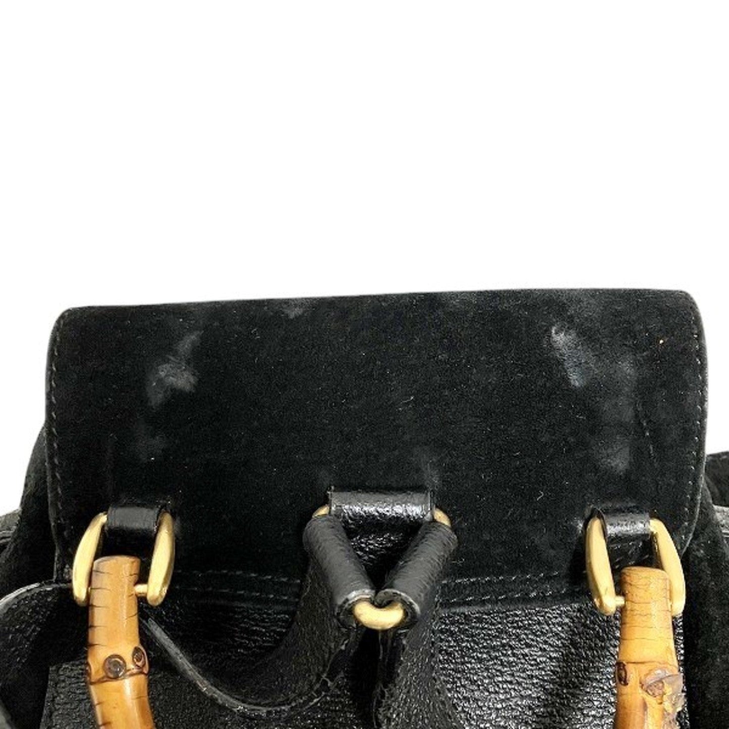Gucci Black Suede Leather Backpack