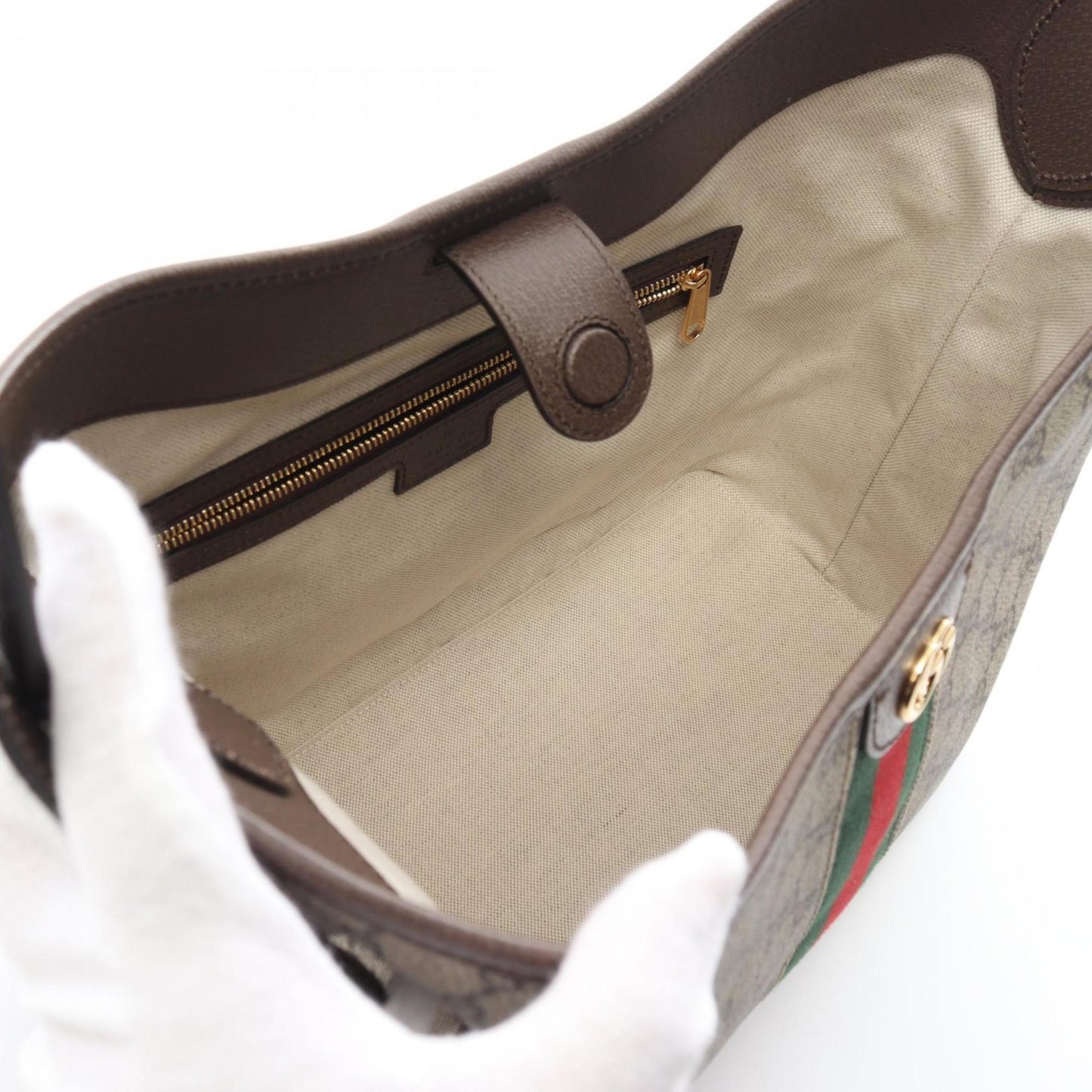 Gucci Beige Brown Multi-Color Gg Supreme Leather Shoulder Bag