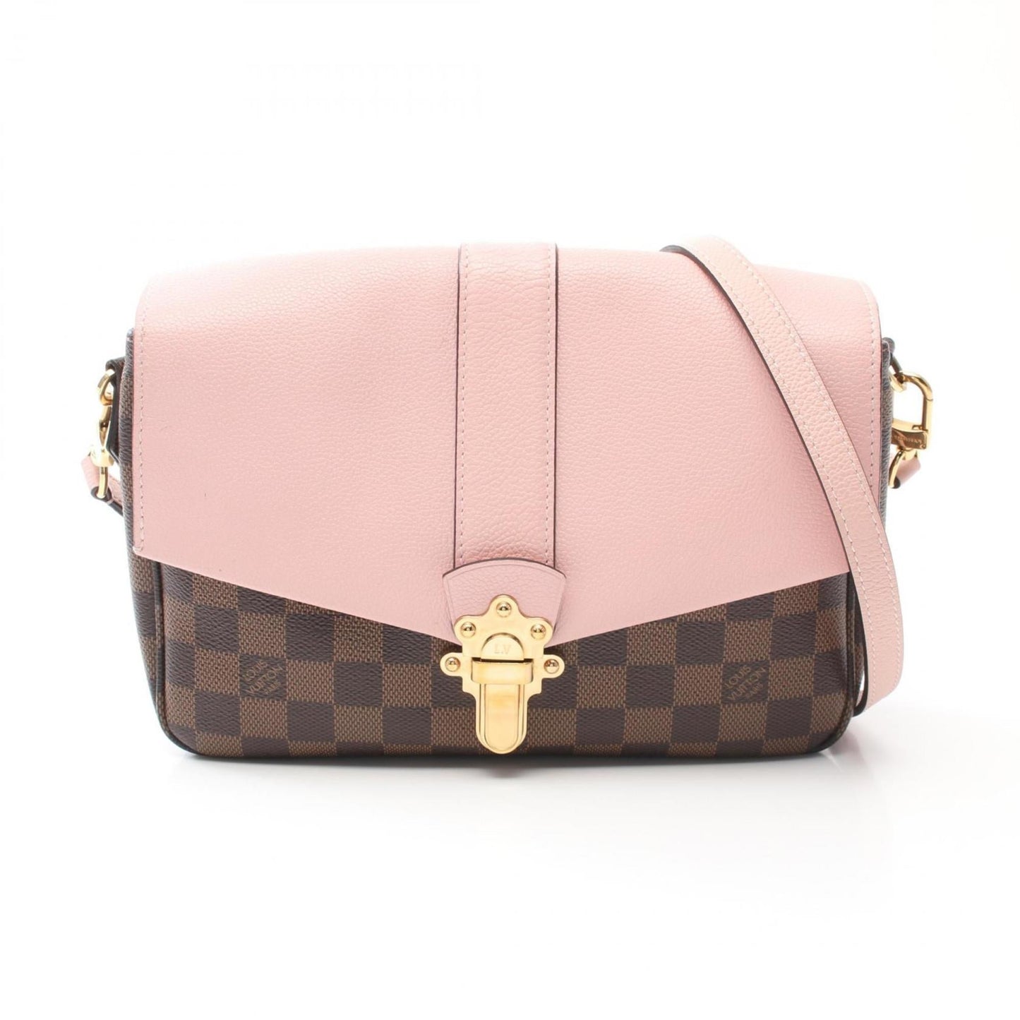 Louis Vuitton Brown Pink Coated Canvas Leather Shoulder Bag