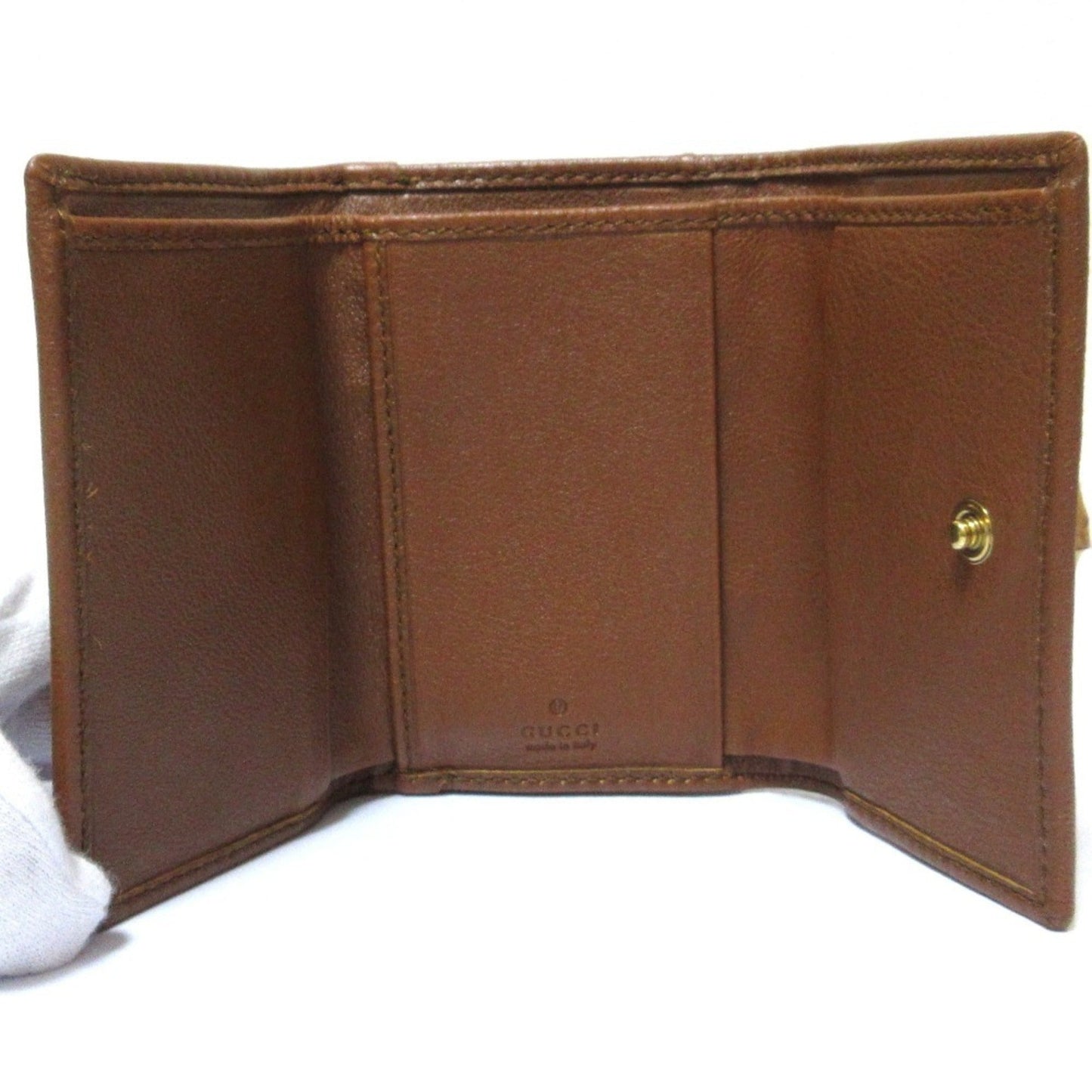 Gucci Brown Bamboo Wallet (Tri-Fold)