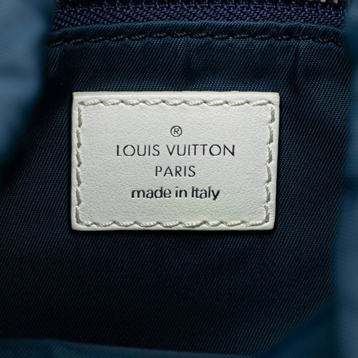 Louis Vuitton Blue Navy Cotton Canvas Leather Shoulder Bag