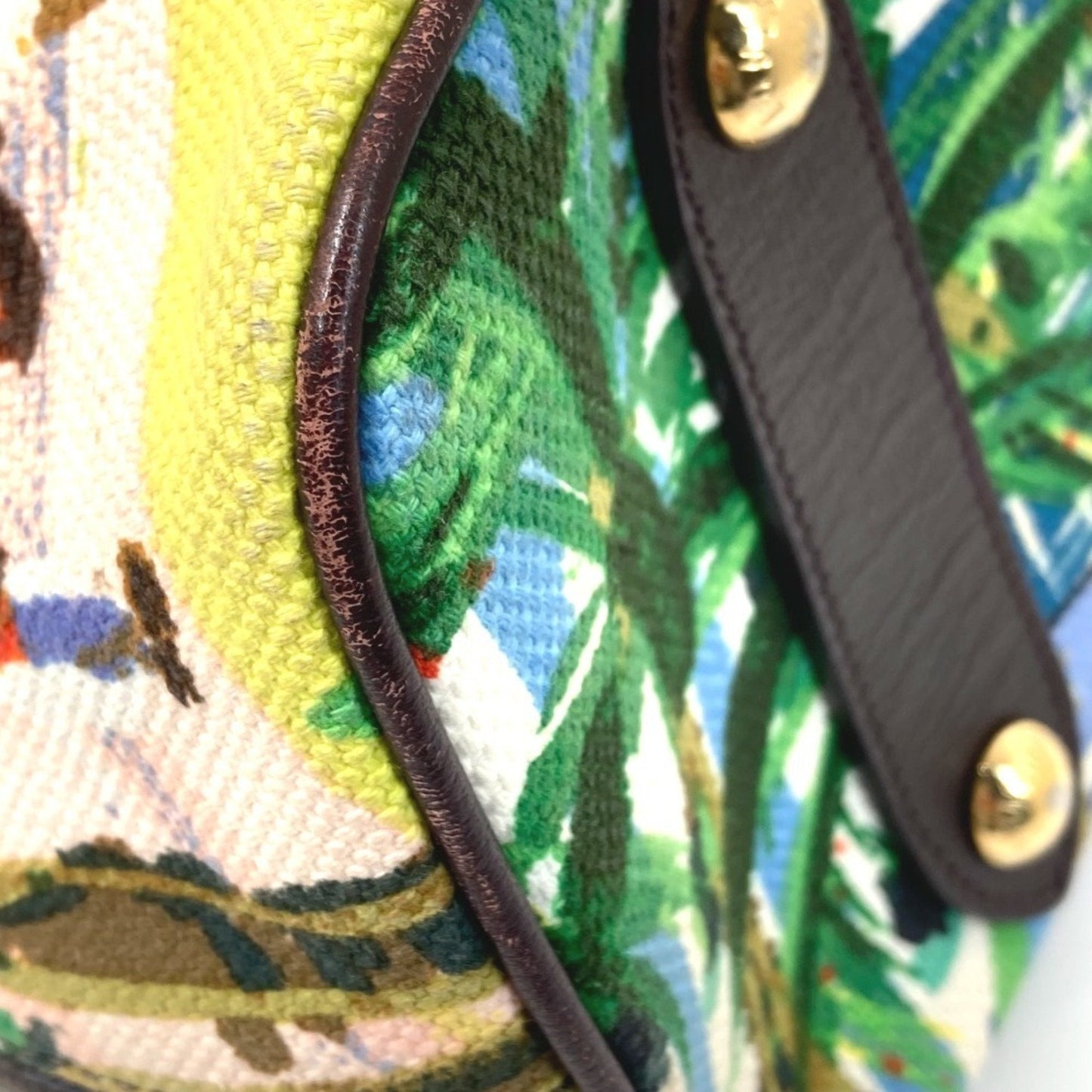 Louis Vuitton Green Multi-Color Canvas Leather Shoulder Bag Tote Bag