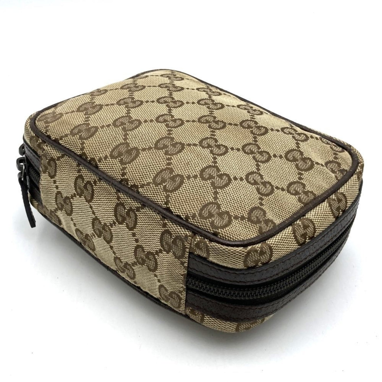 Gucci Beige Gg Canvas Pouch