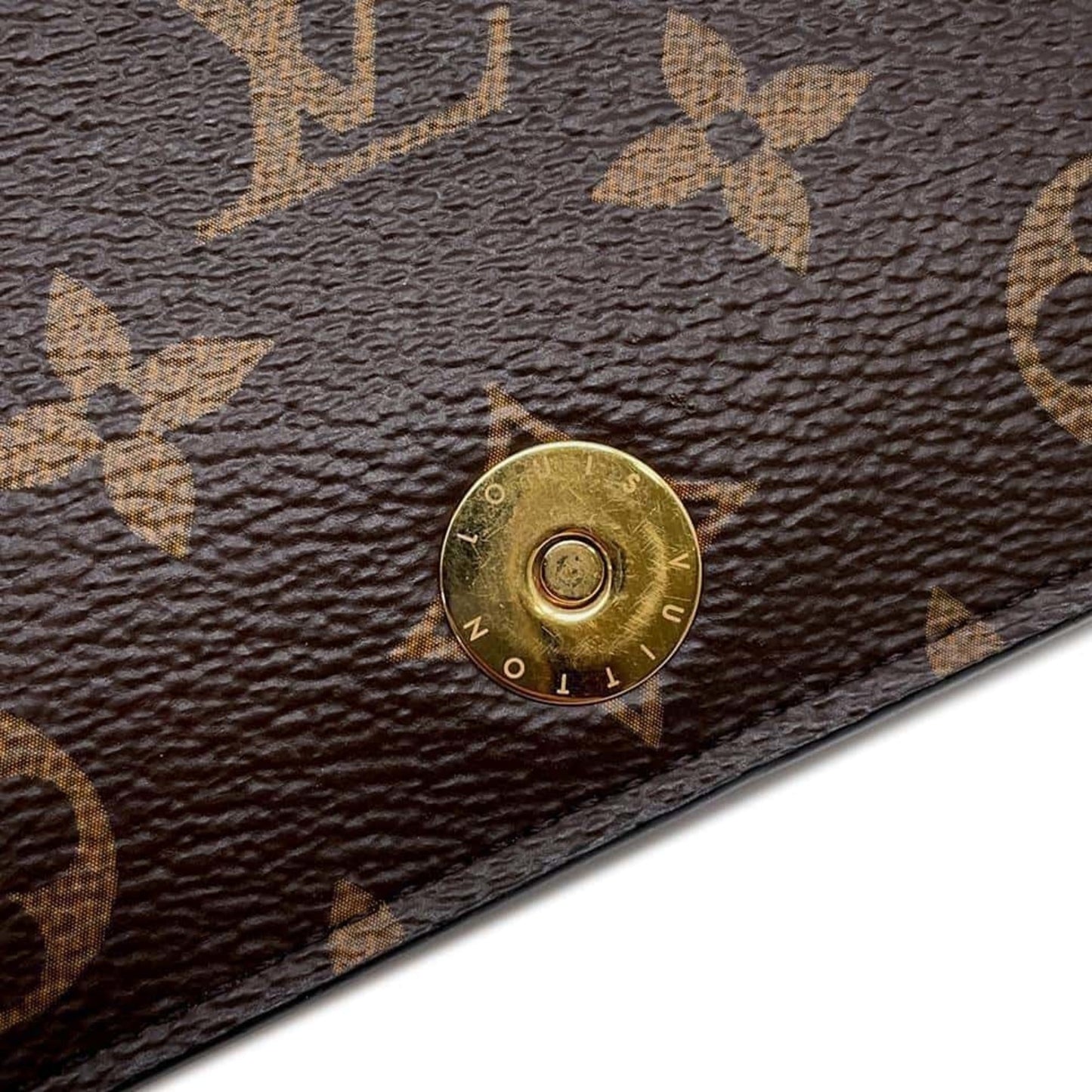 Louis Vuitton Brown Fuchsia Pink Monogram Chain/Shoulder Wallet