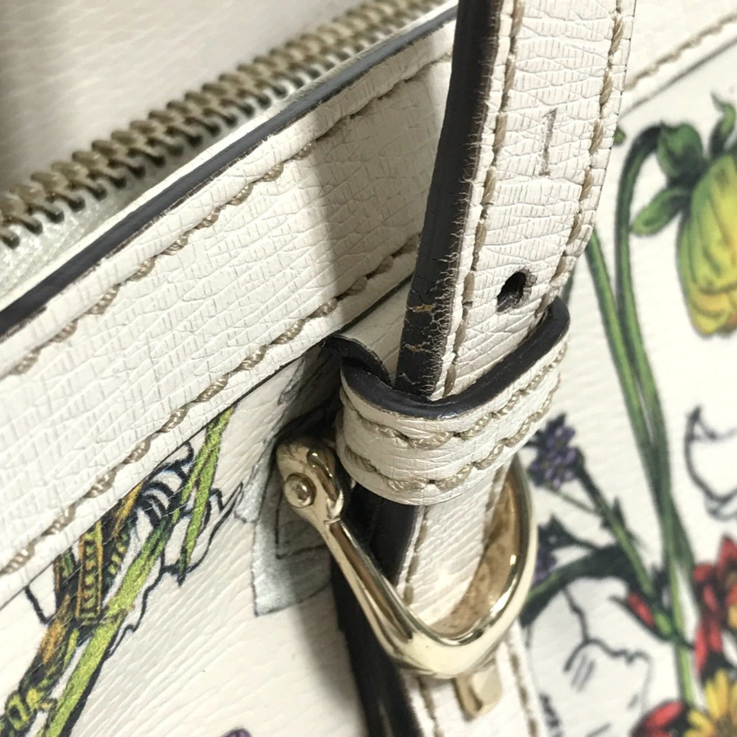 Gucci White Leather Tote Bag