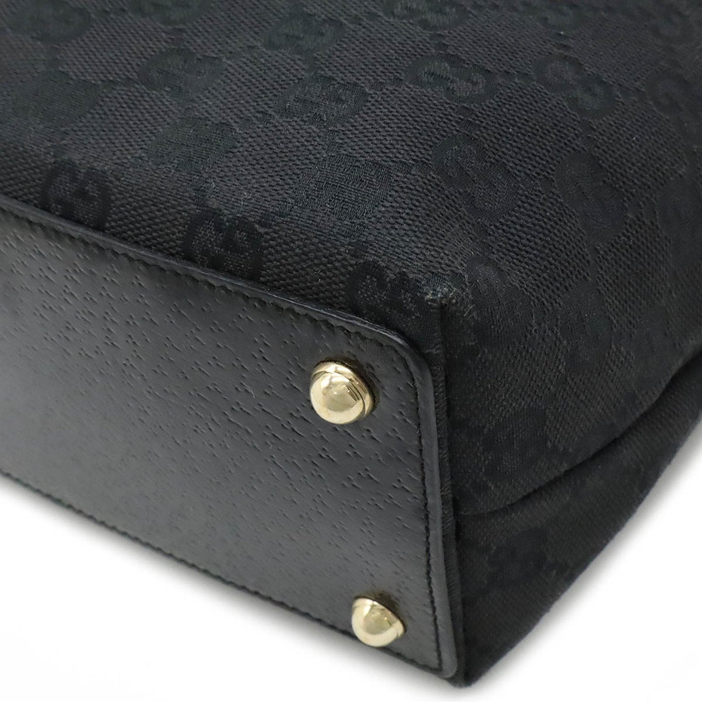 Gucci Gg Canvas Black Gg Canvas Leather Handbag Tote Bag