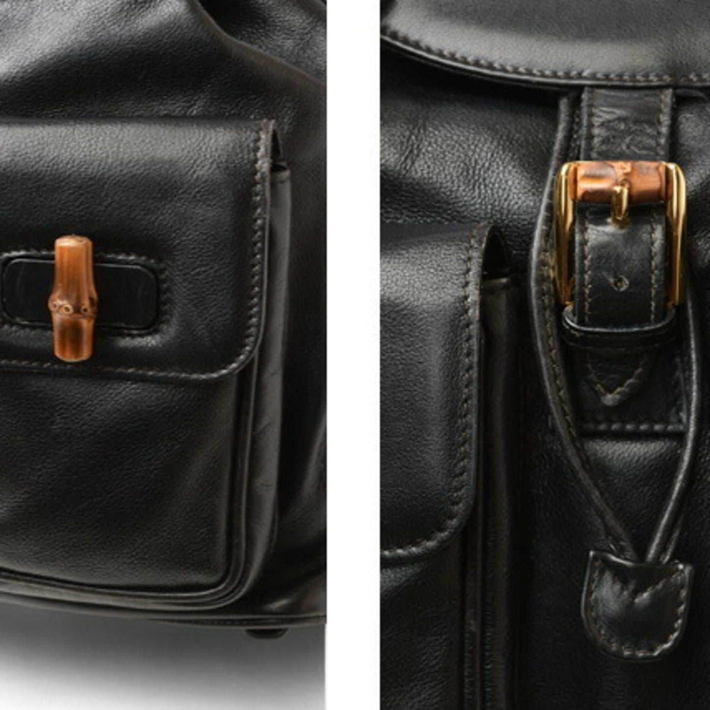 Gucci Black Leather Backpack