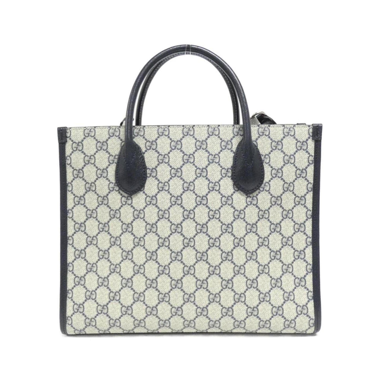 Gucci Beige Blue Gg Supreme Leather Handbag
