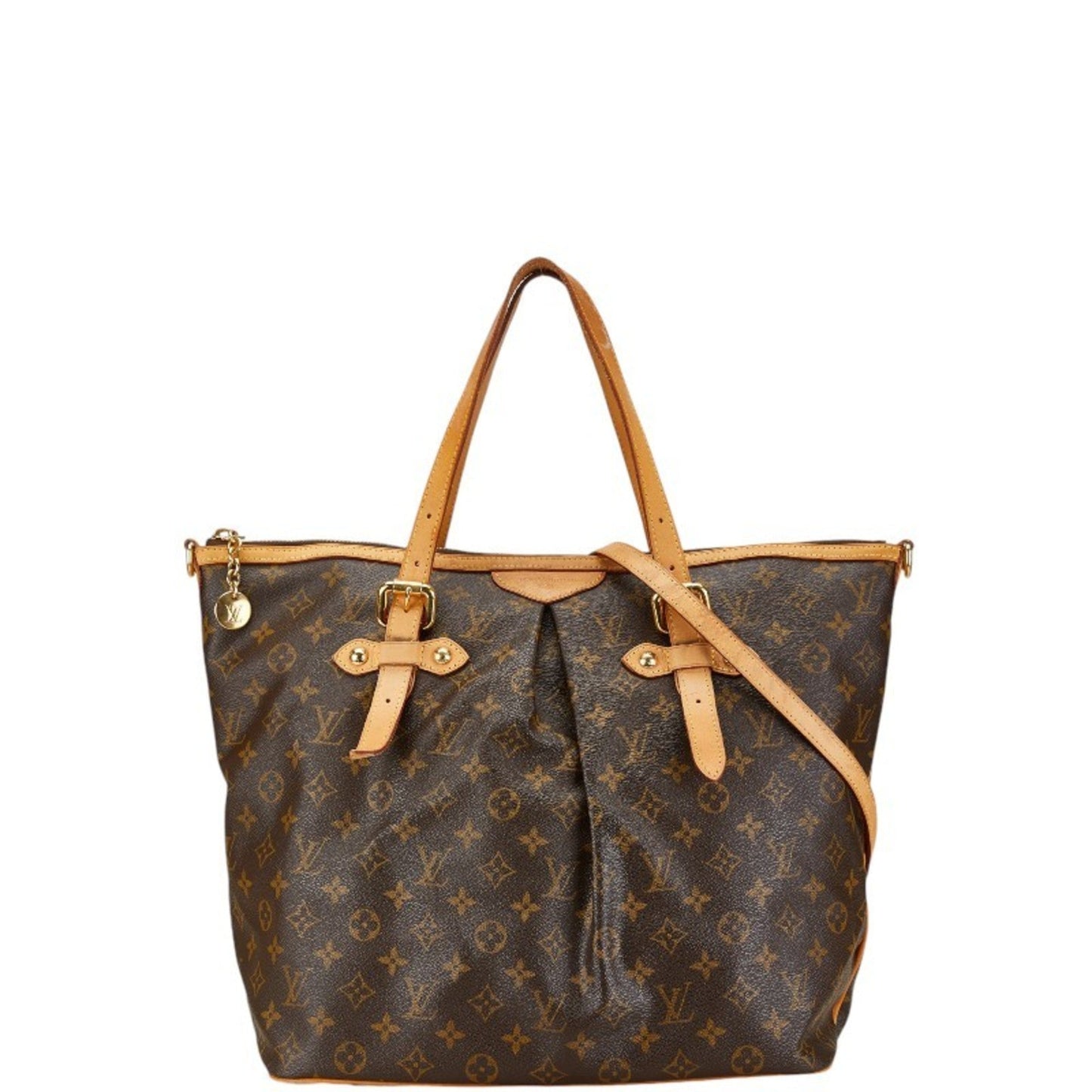 Louis Vuitton Brown Pvc Leather Shoulder Bag Tote Bag ()