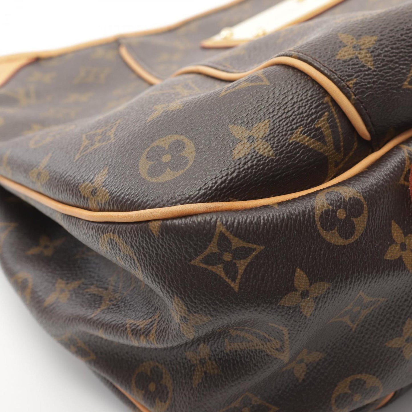 Louis Vuitton Brown Coated Canvas Leather Shoulder Bag