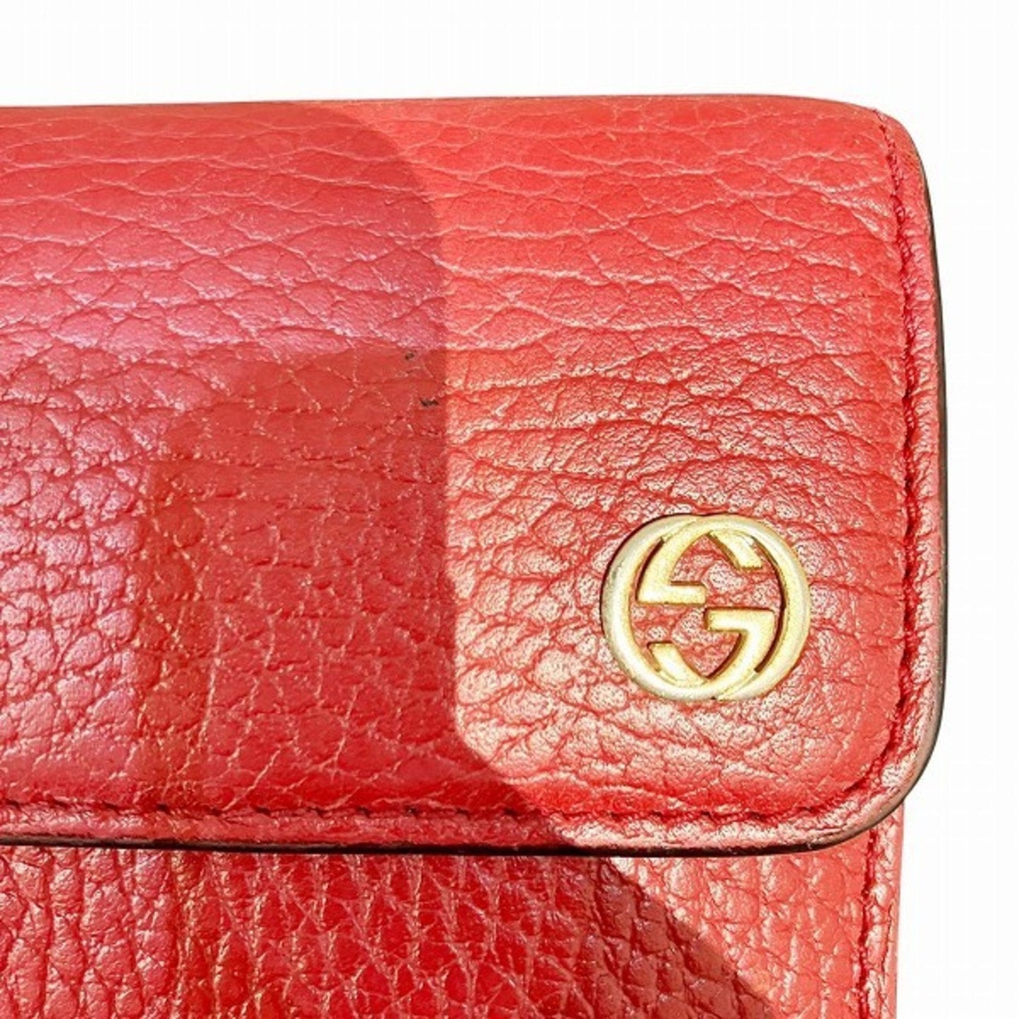 Gucci Red Color Leather Wallet (Bi-Fold)