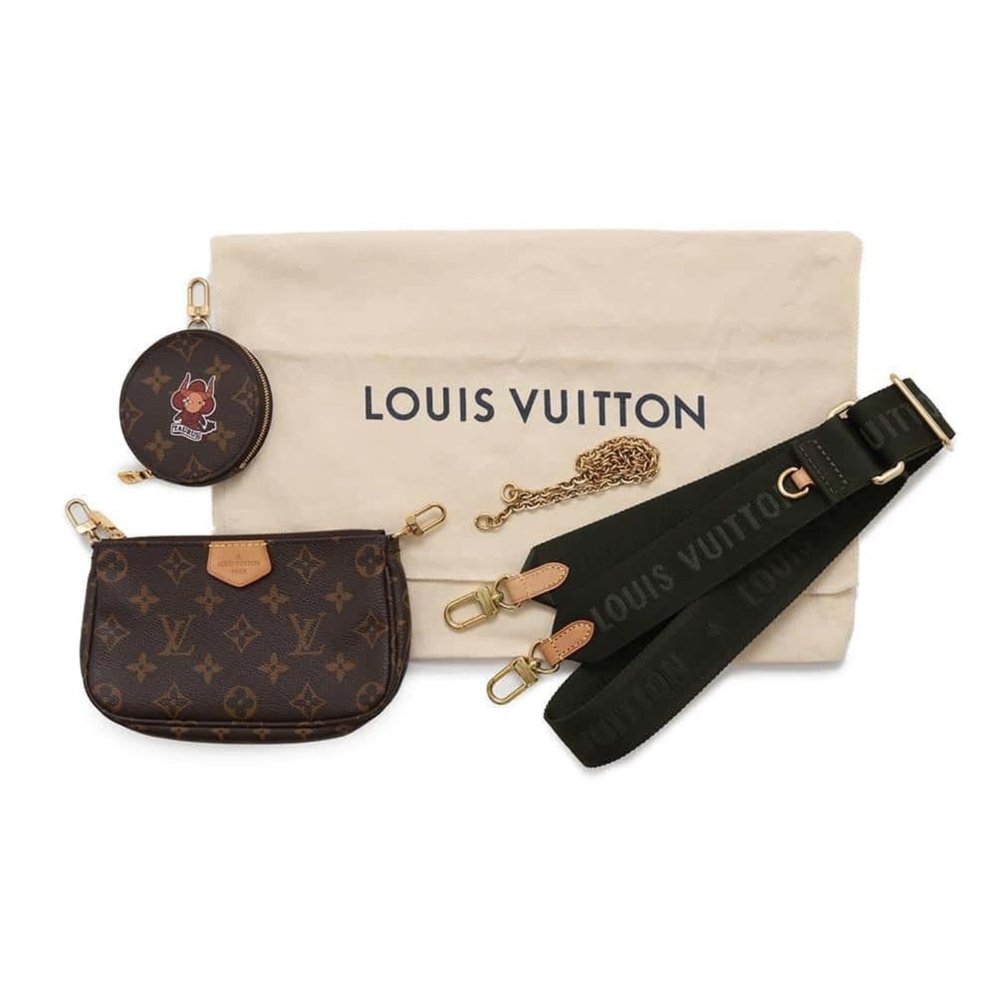 Louis Vuitton Khaki Monogram Pochette Pouch Shoulder Bag