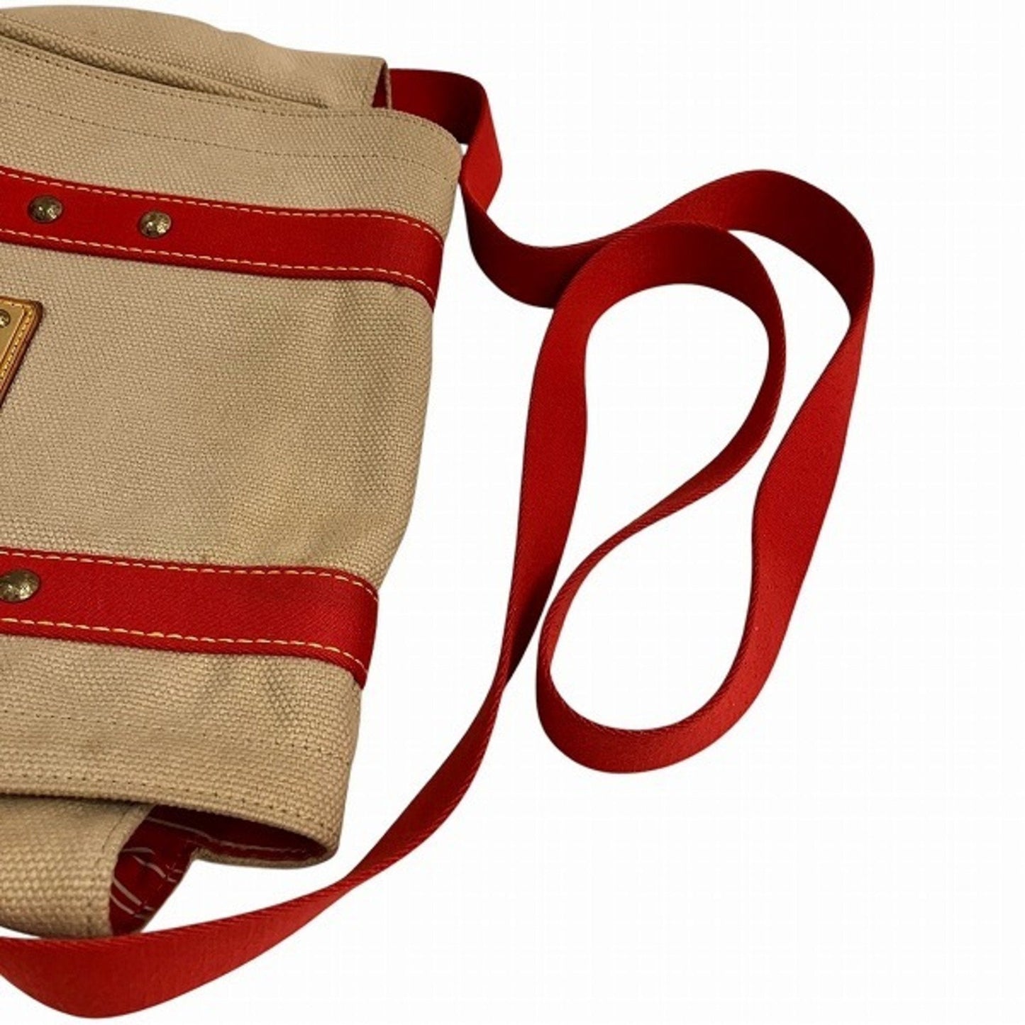 Louis Vuitton Beige Red Color Canvas Shoulder Bag