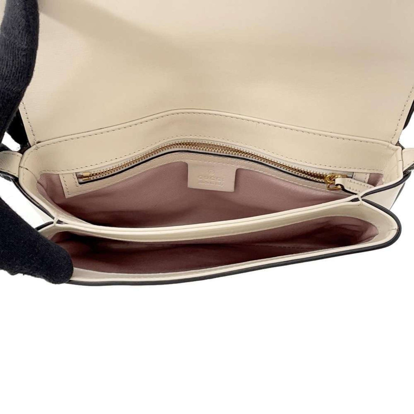 Gucci White Leather Shoulder Bag