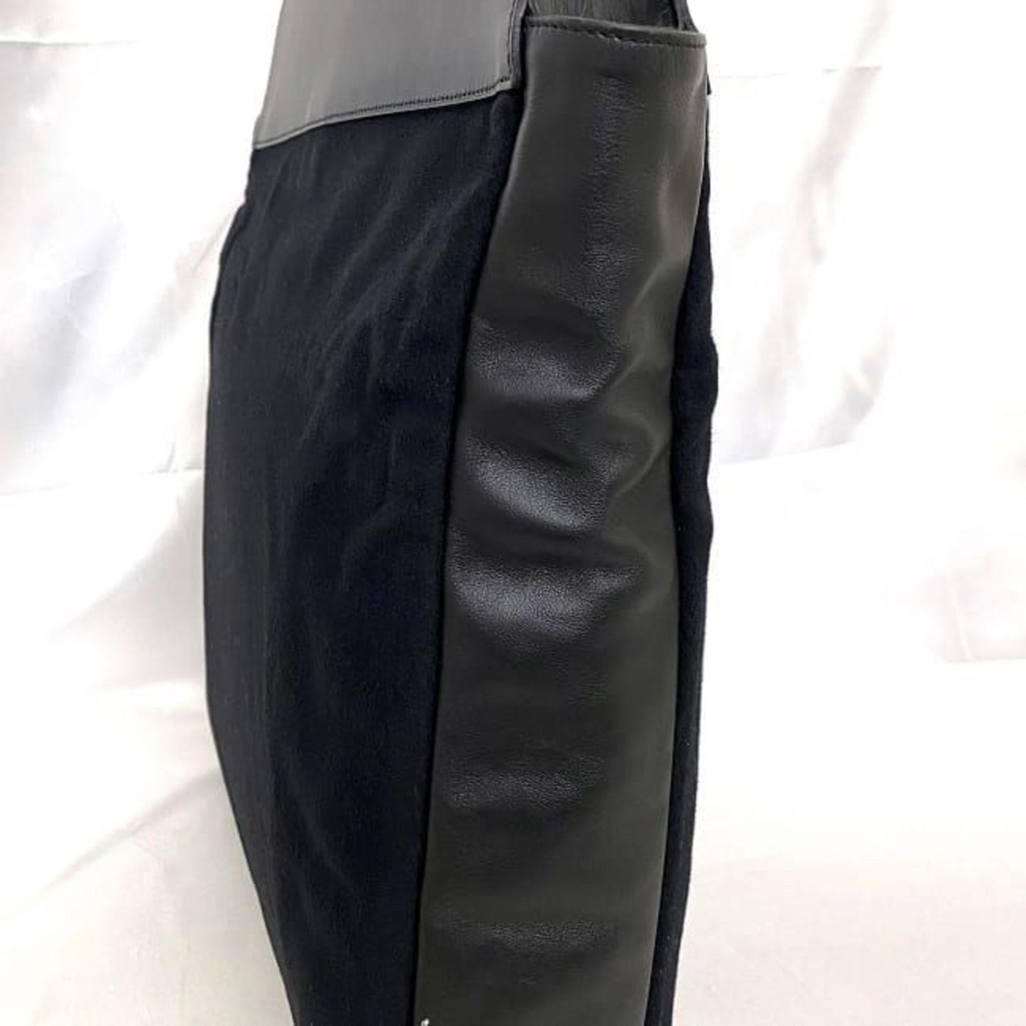 Gucci Black Suede Leather Handbag Tote Bag