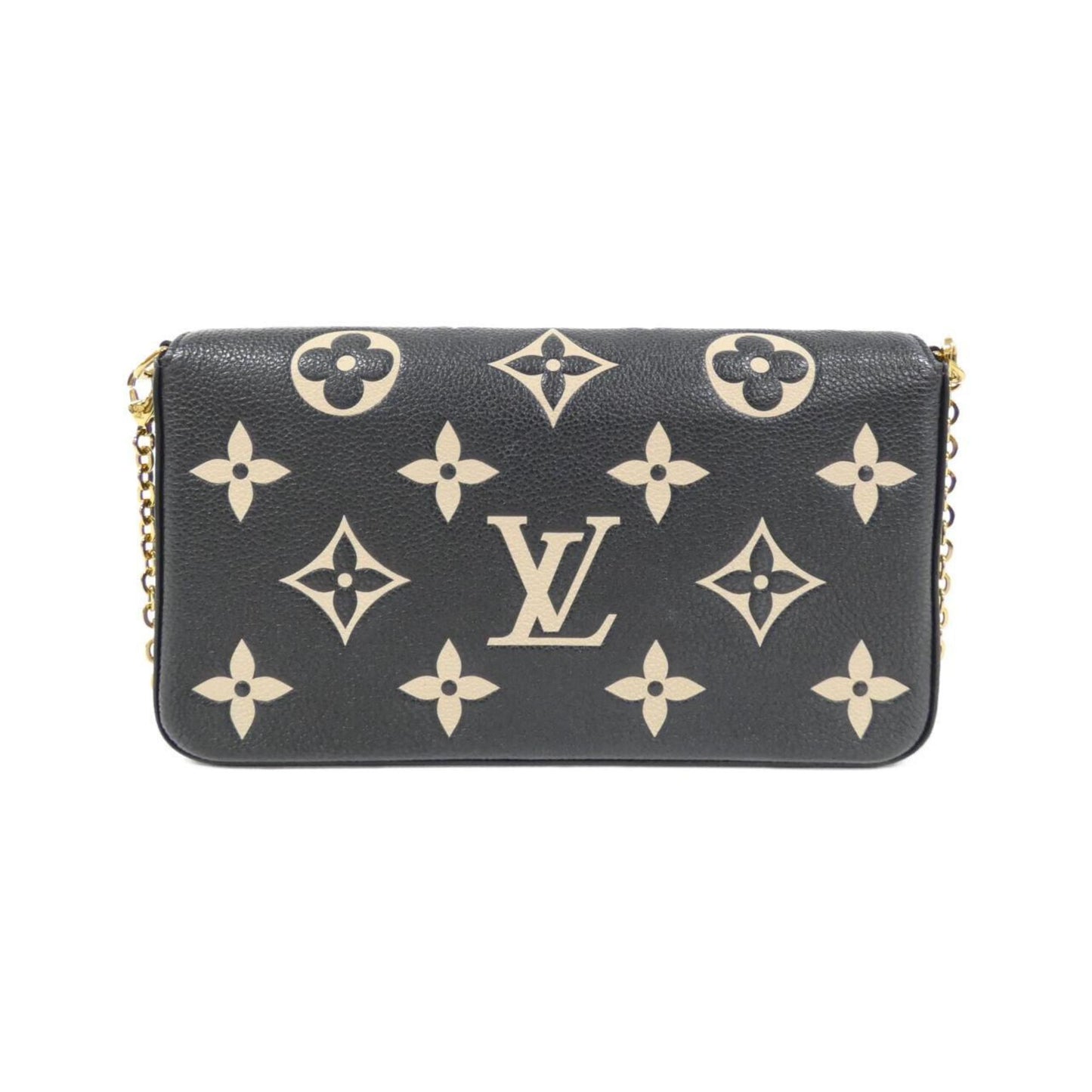 Louis Vuitton Beige Black Leather Pochette Shoulder Bag