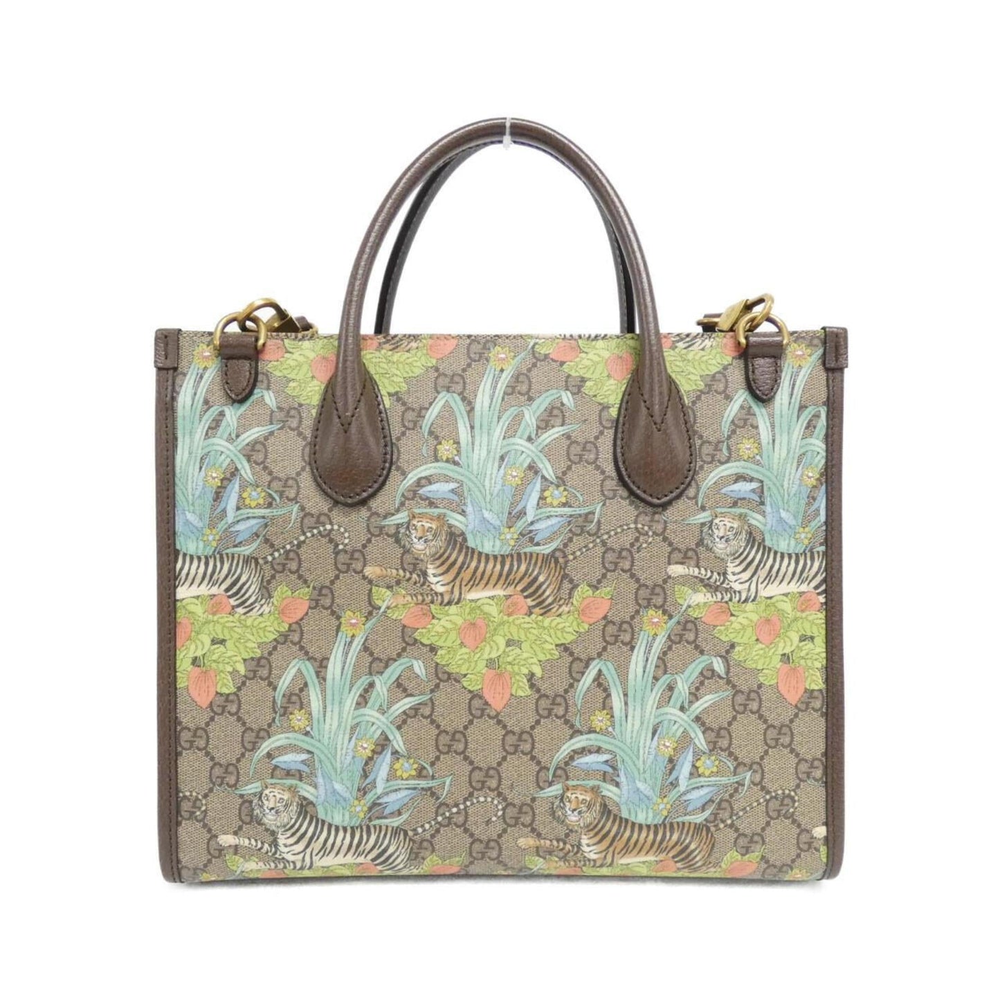 Gucci Beige Multi-Color Gg Supreme Leather Handbag