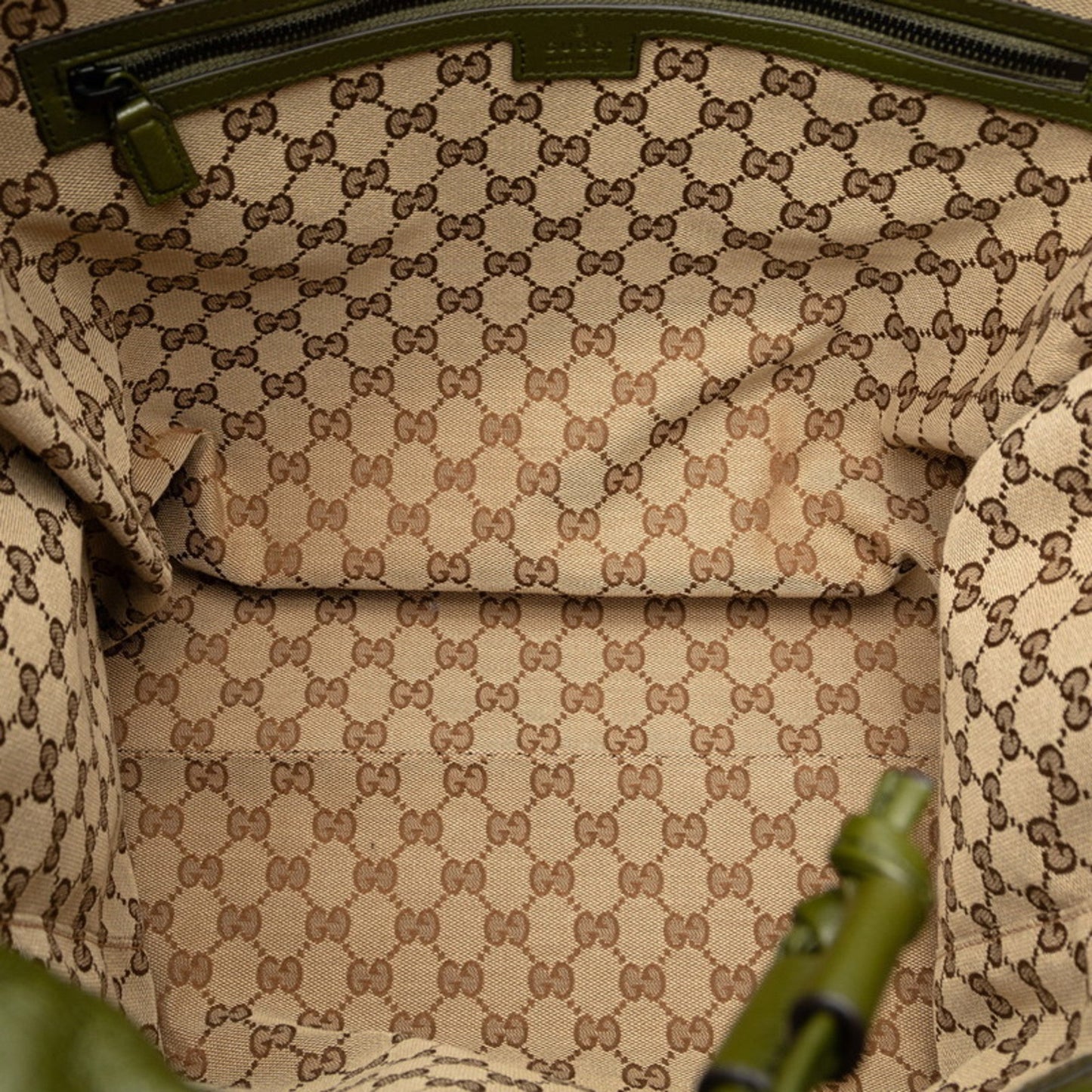 Gucci Khaki Leather Tote Bag