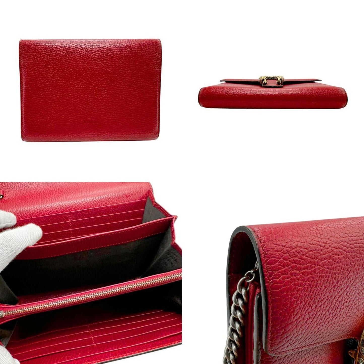 Gucci Dark Red Leather Shoulder Bag
